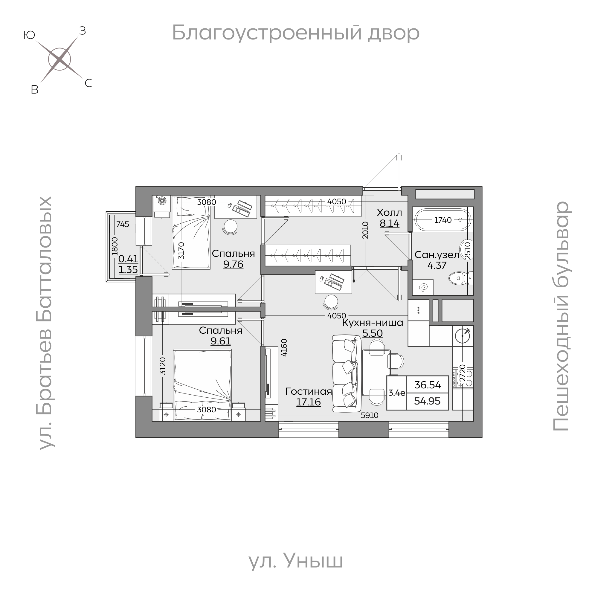 Планировка с размерами — квартиры в новостройках Казани