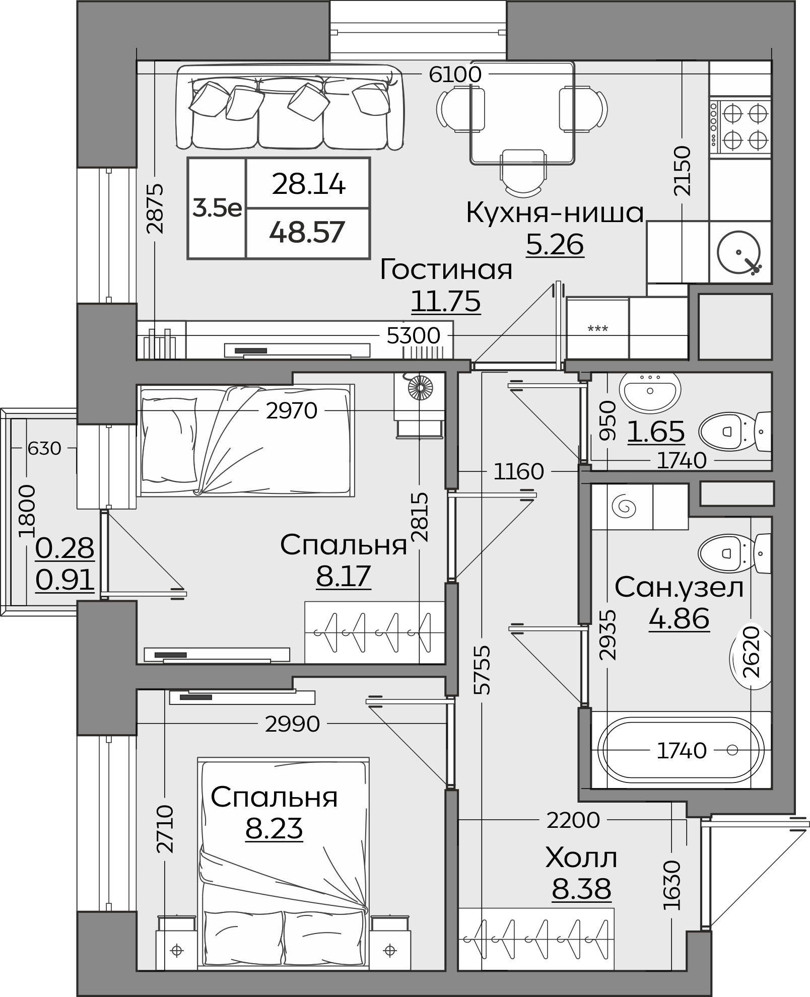 Планировка квартиры — новостройки Казани