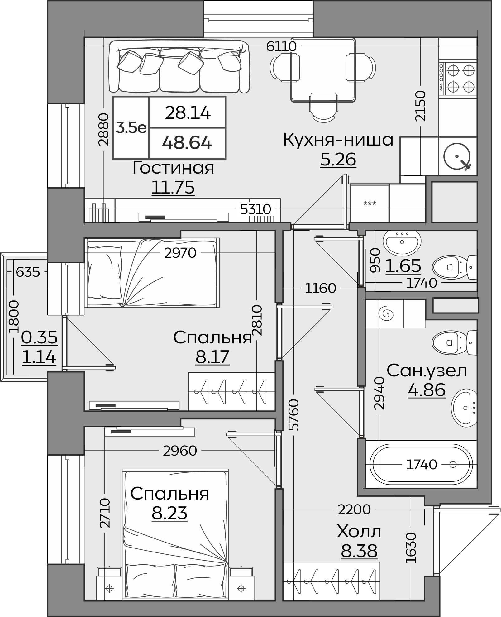 Планировка квартиры — новостройки Казани