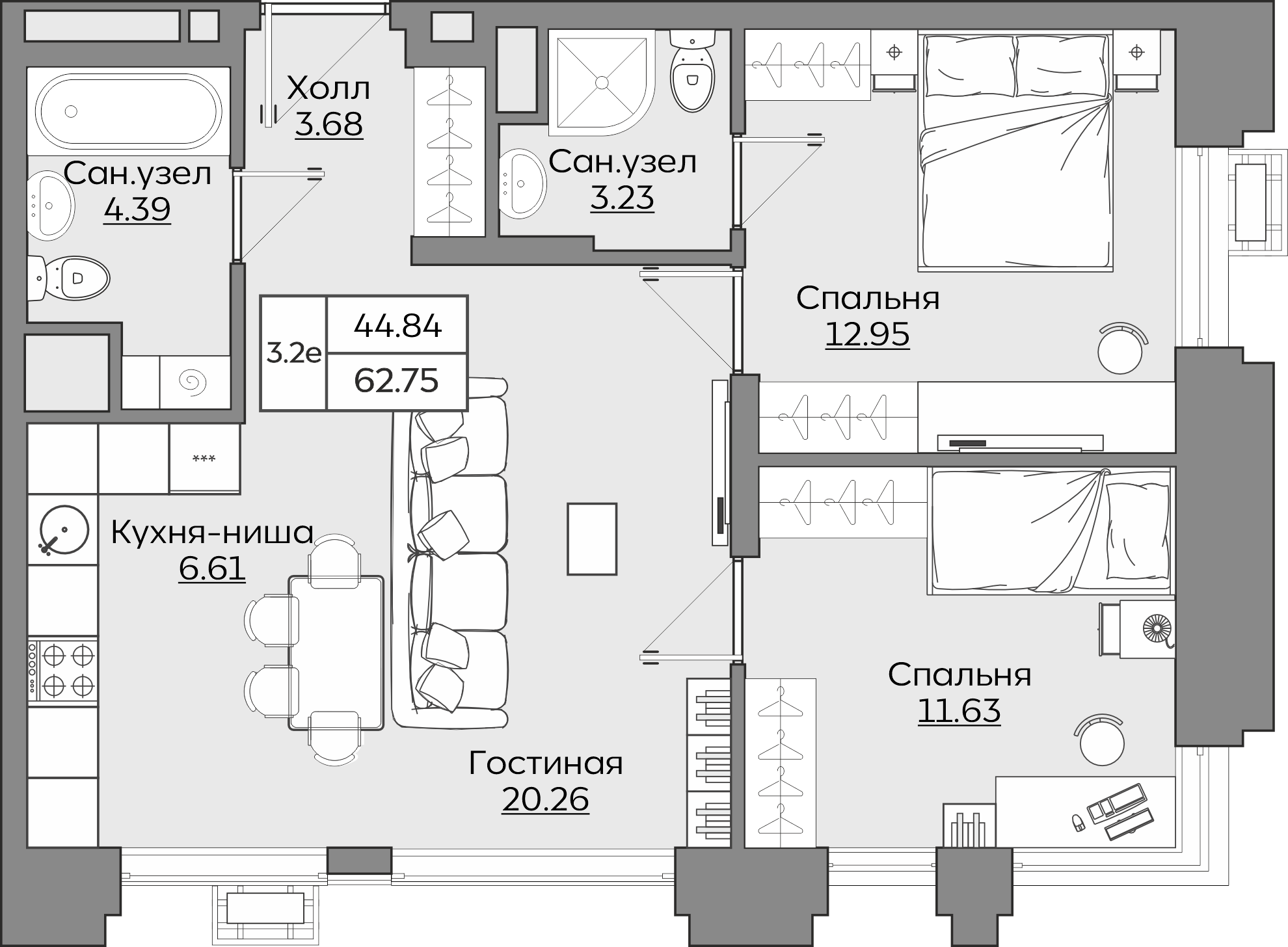 Планировка квартиры — новостройки Казани