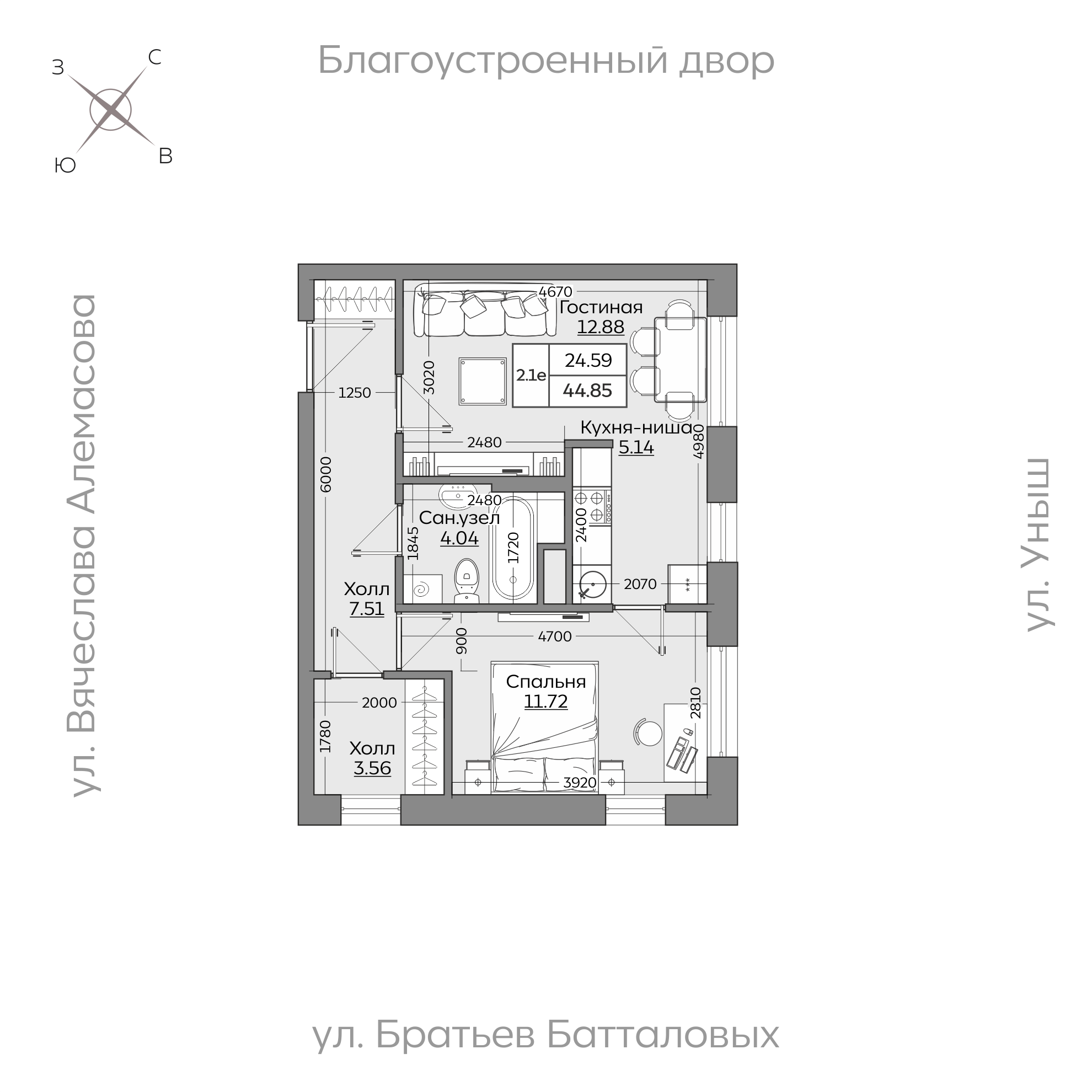 Планировка с размерами — квартиры в новостройках Казани