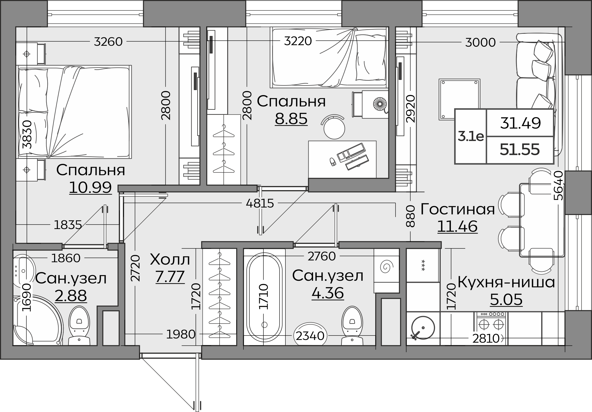 Планировка квартиры — новостройки Казани