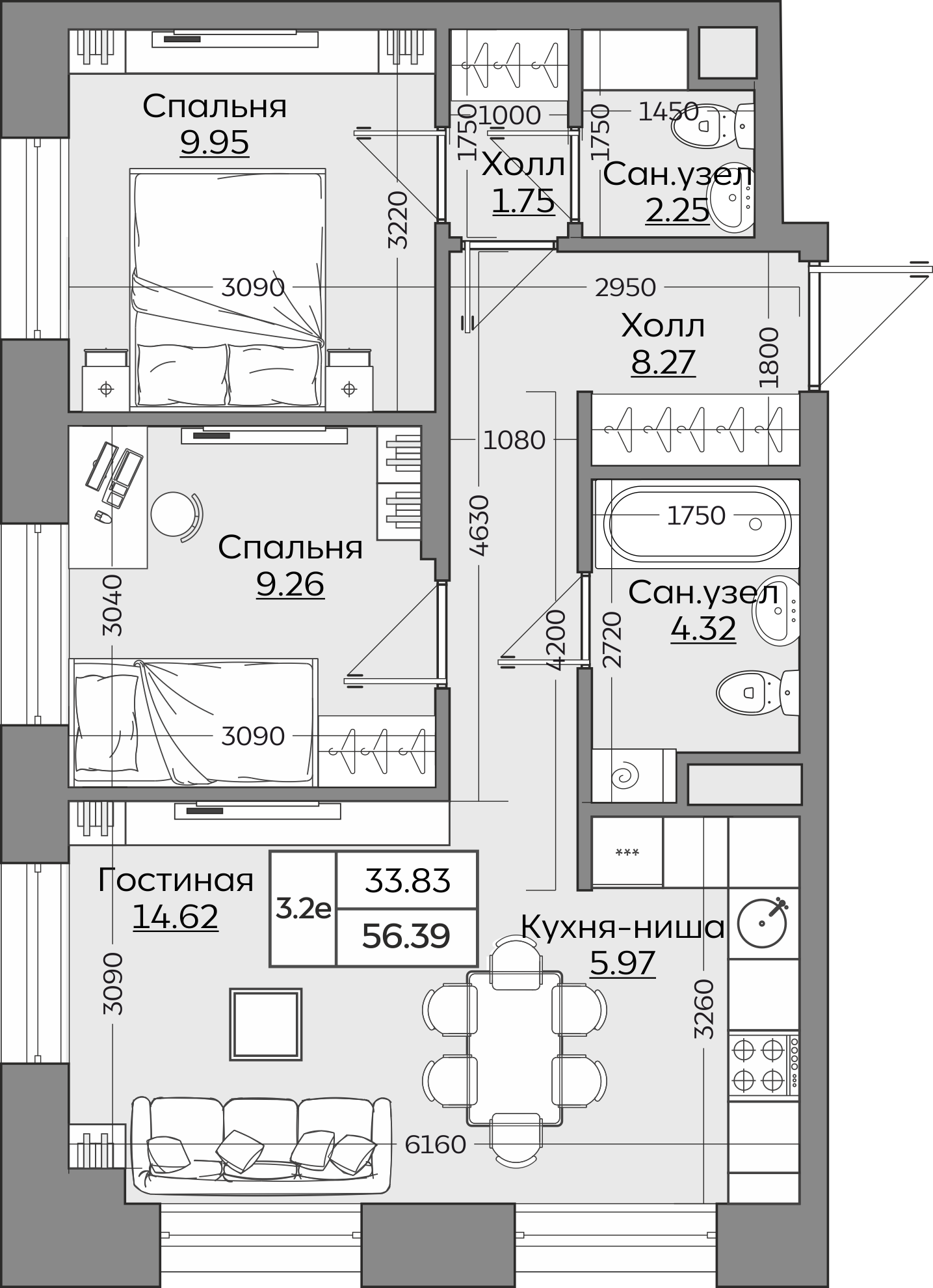 Планировка квартиры — новостройки Казани