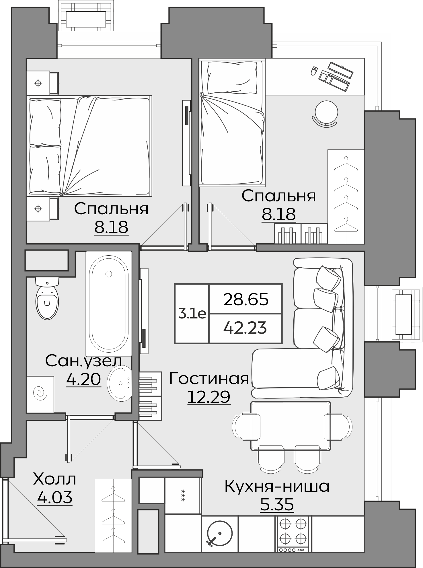 Планировка квартиры — новостройки Казани