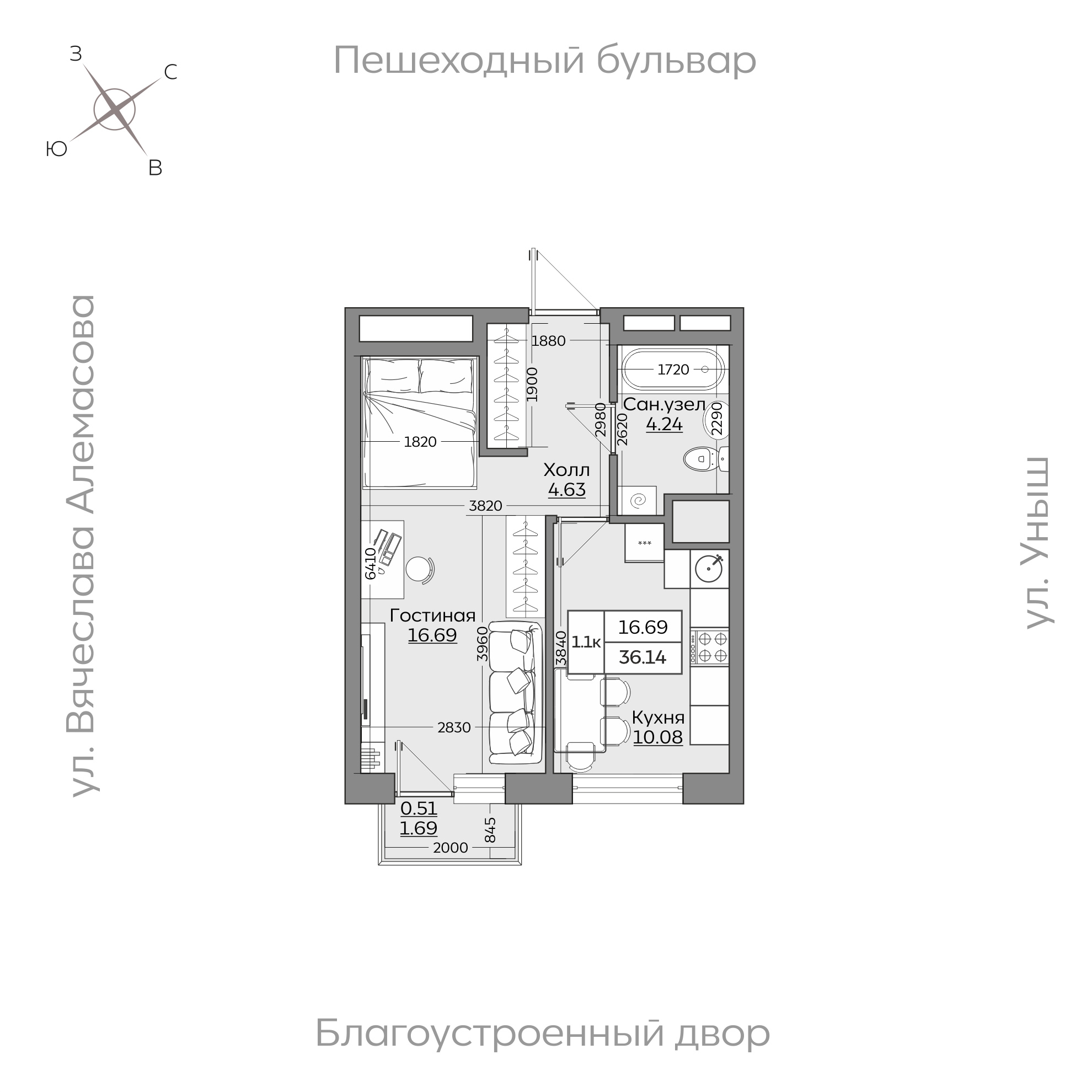 Планировка с размерами — квартиры в новостройках Казани