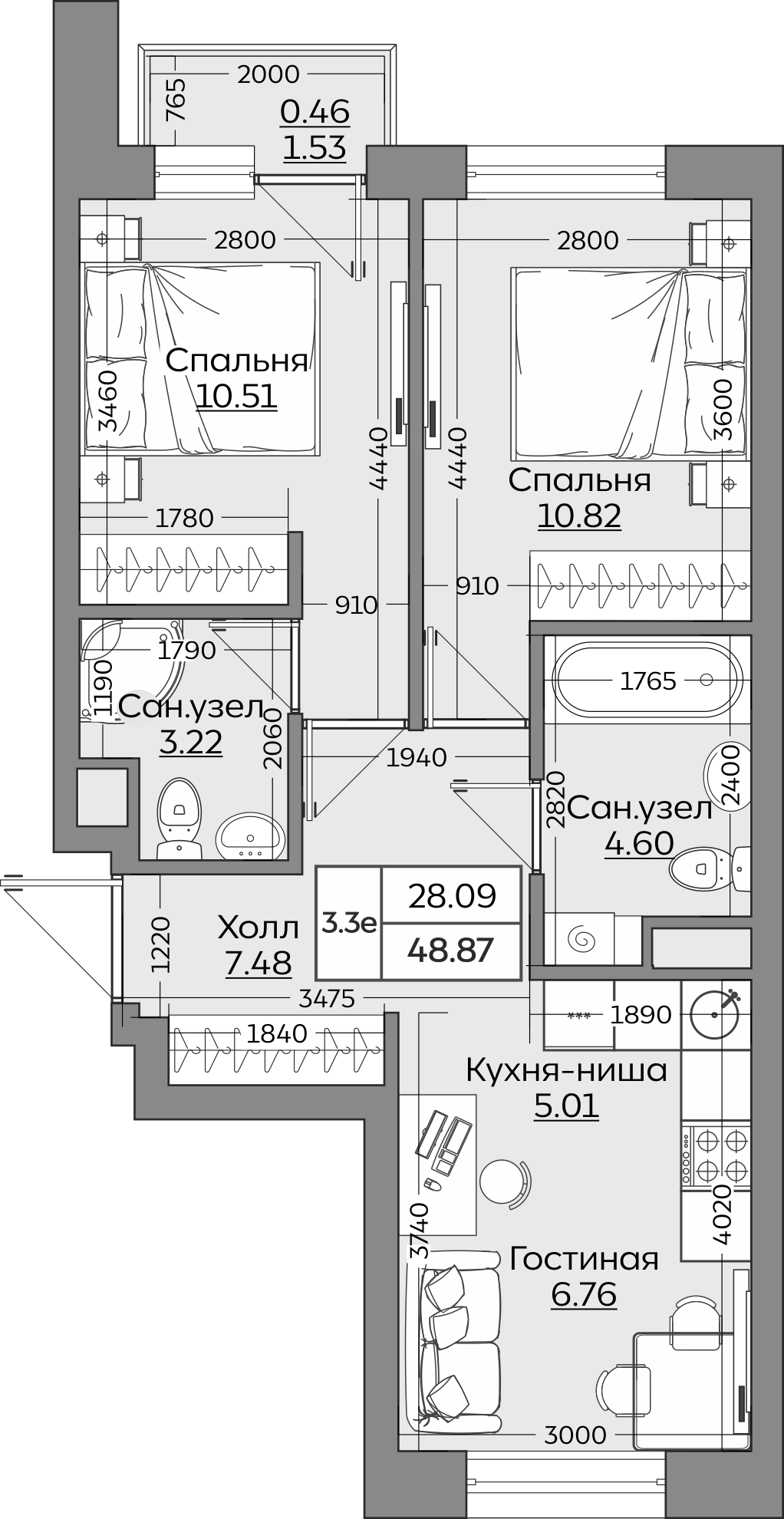 Планировка квартиры — новостройки Казани