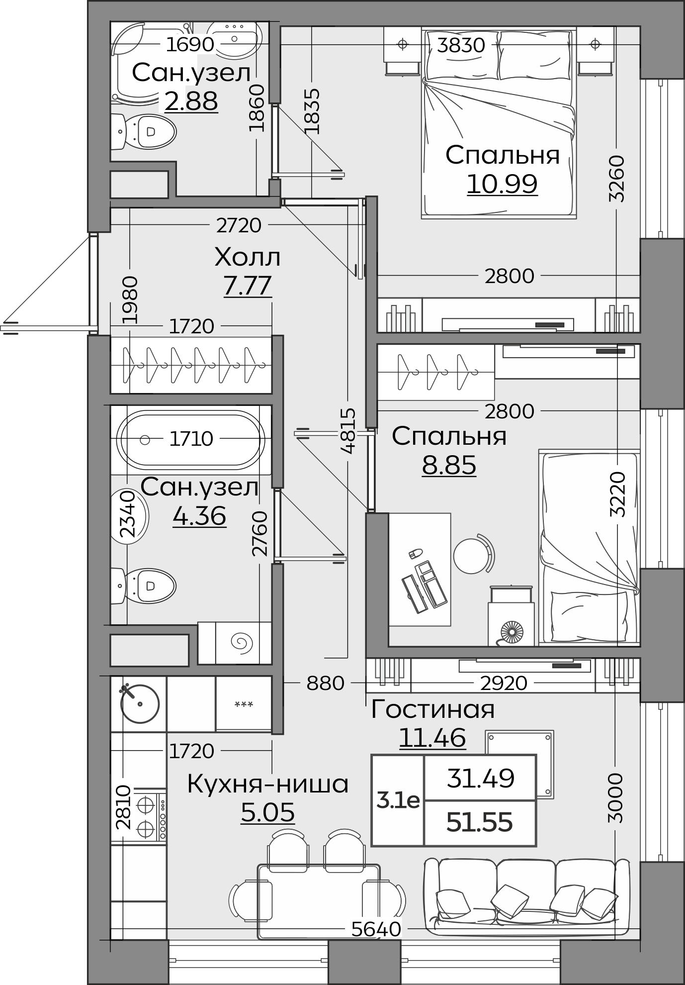 Планировка квартиры — новостройки Казани