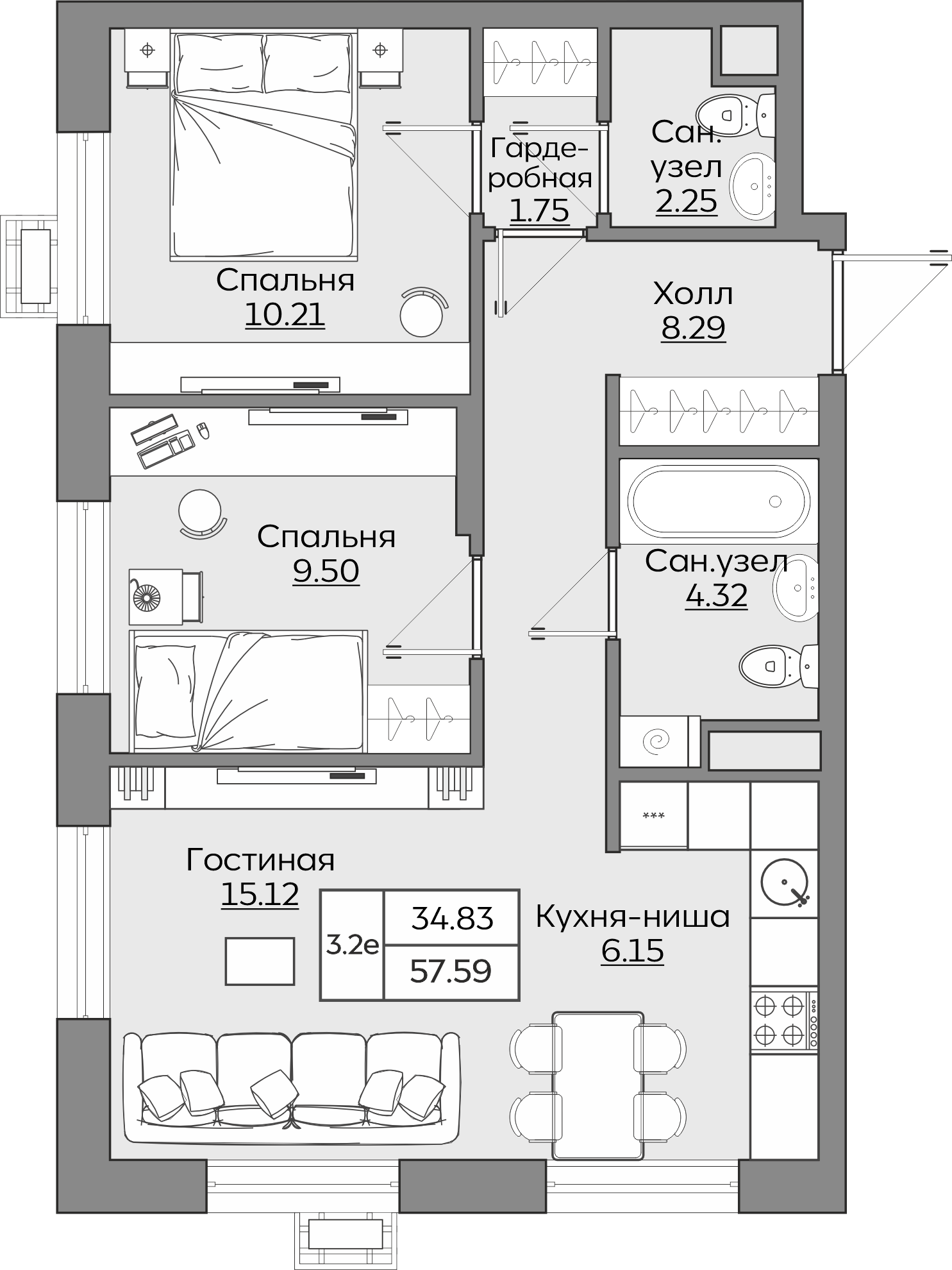 Планировка квартиры — новостройки Казани