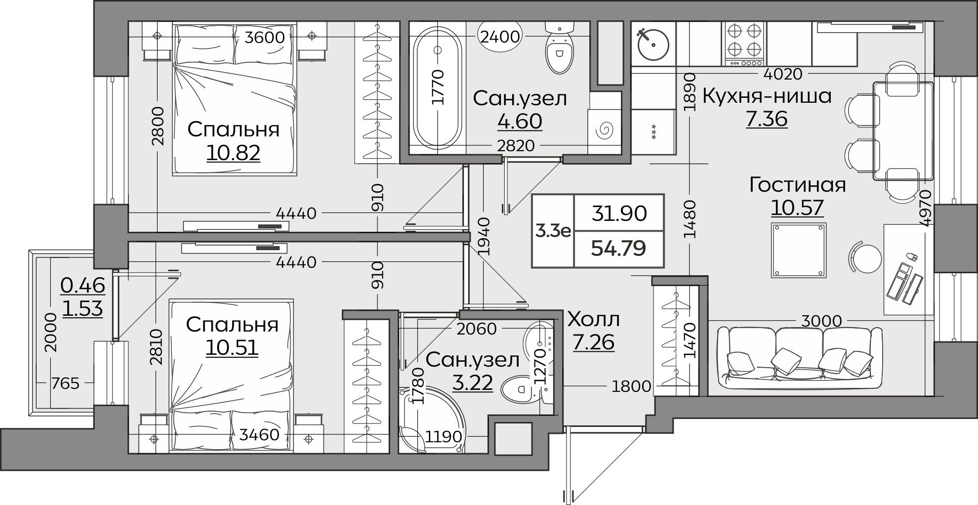 Планировка квартиры — новостройки Казани
