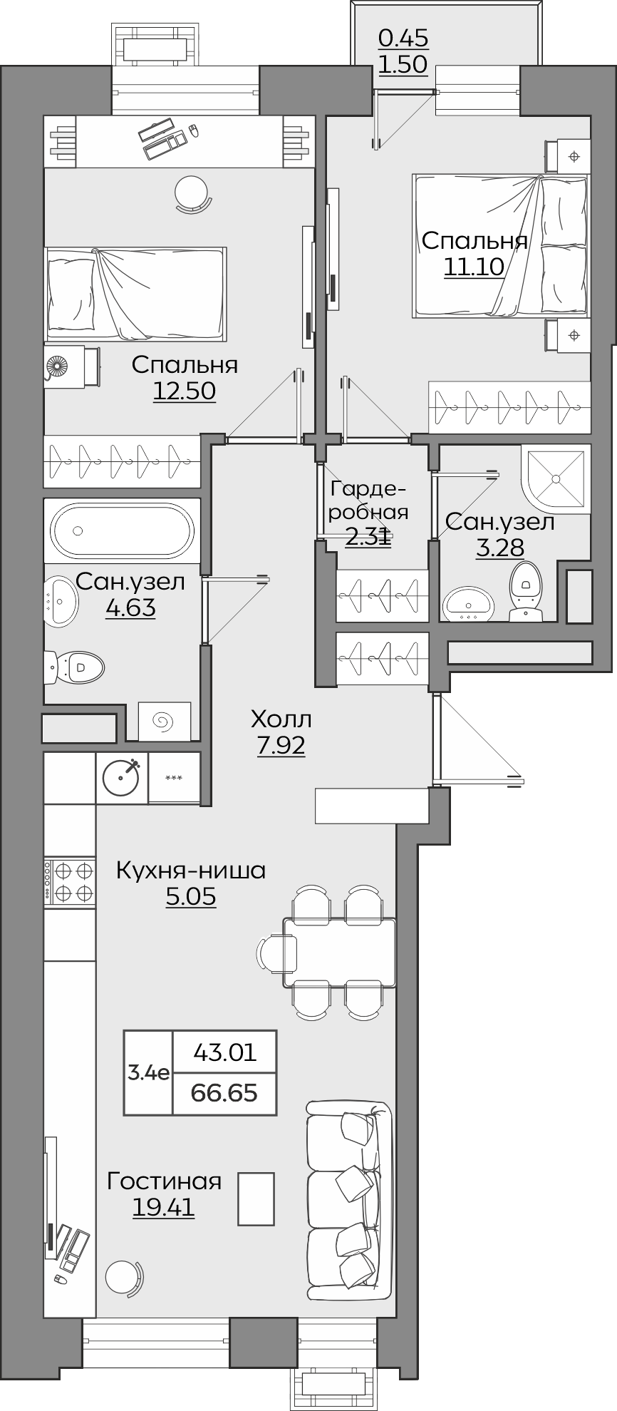 Планировка квартиры — новостройки Казани