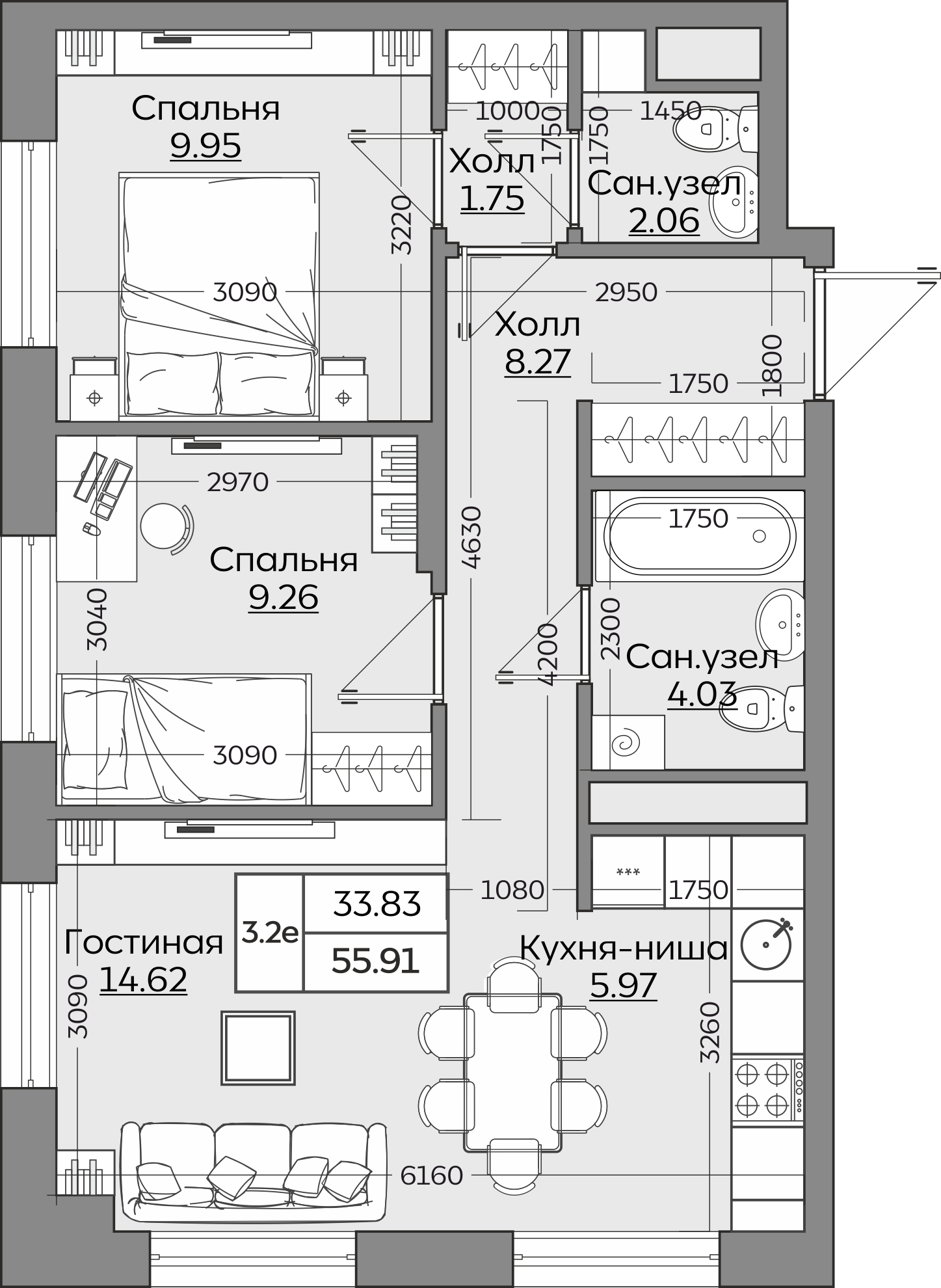 Планировка квартиры — новостройки Казани