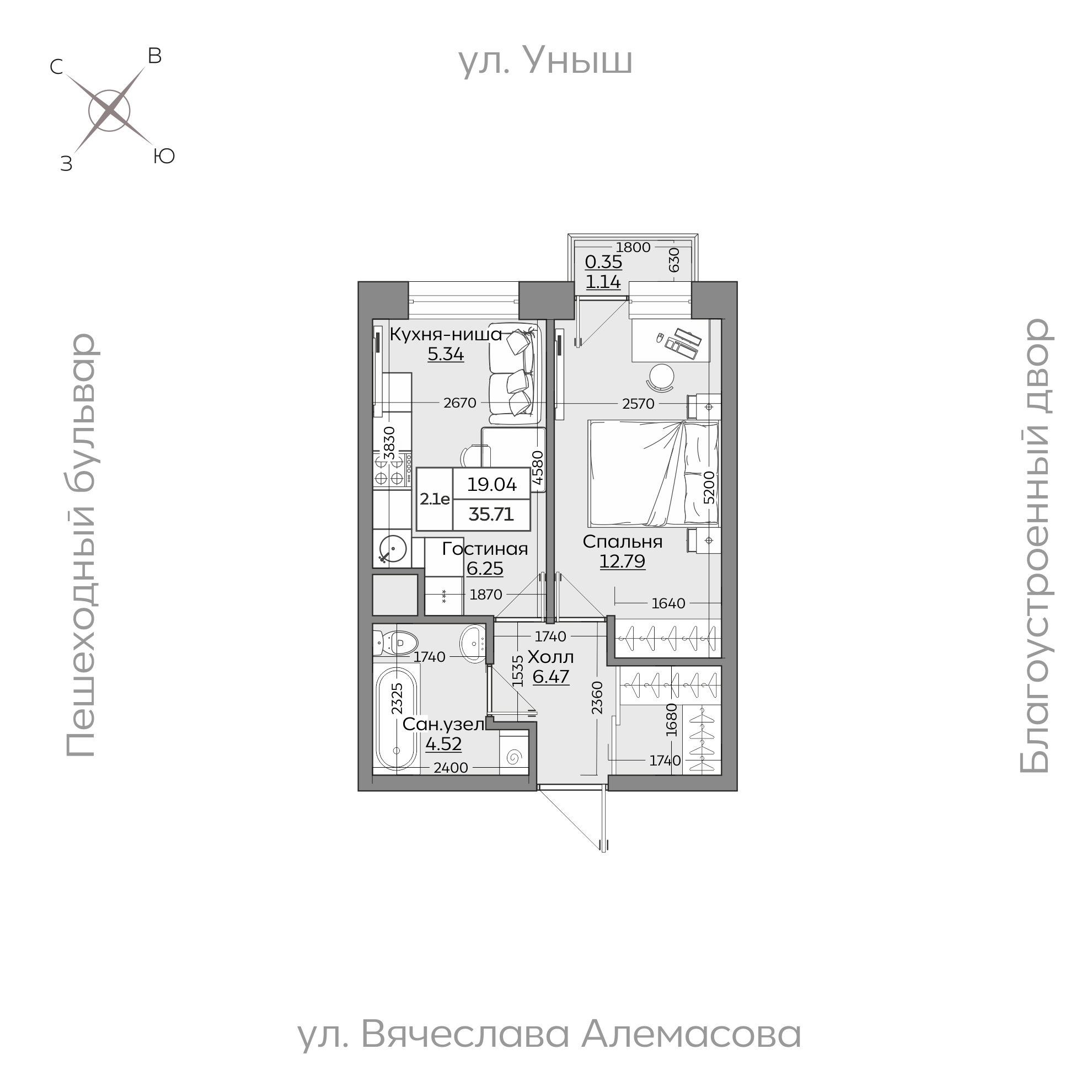 Планировка с размерами — квартиры в новостройках Казани