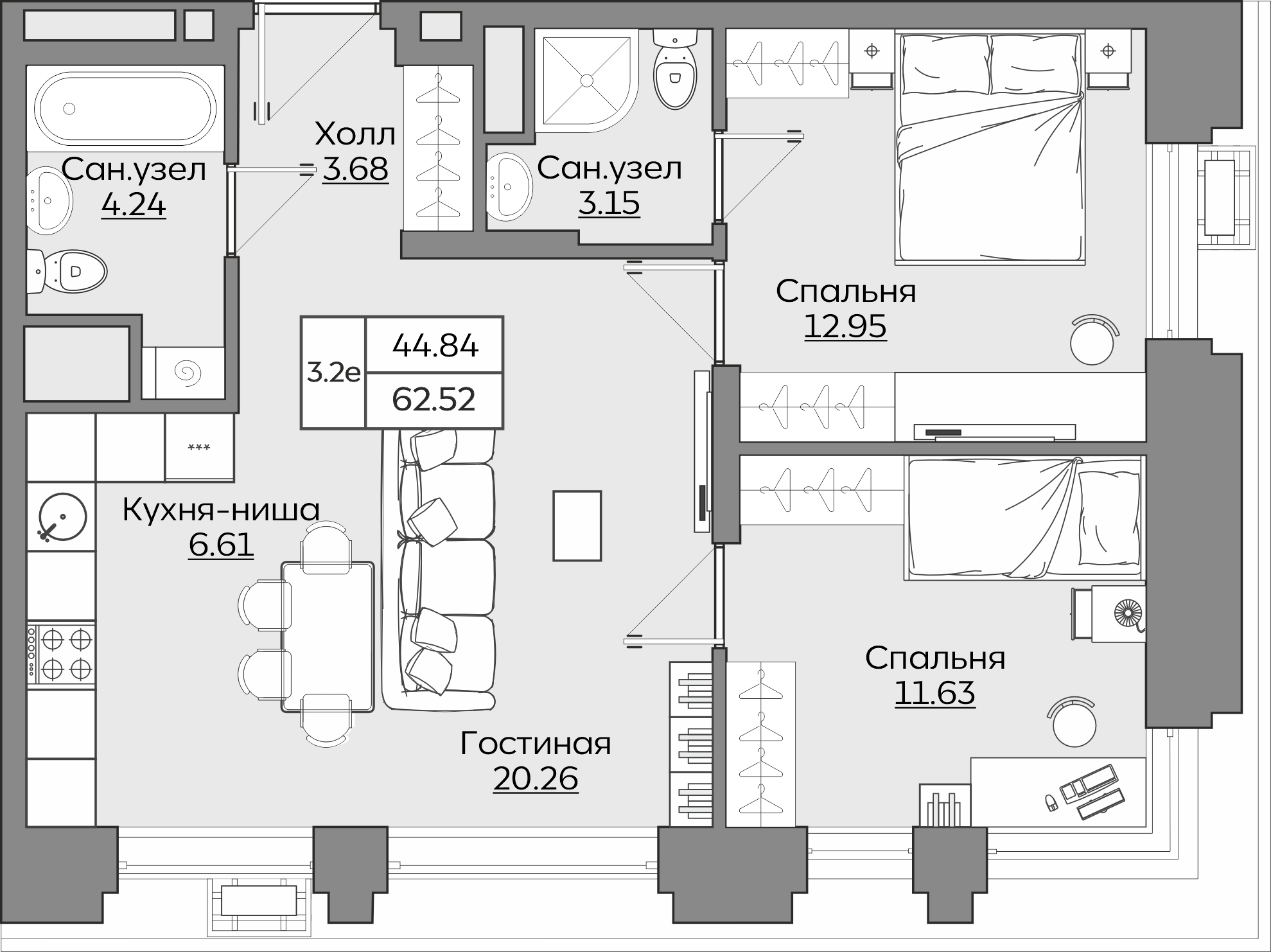 Планировка квартиры — новостройки Казани