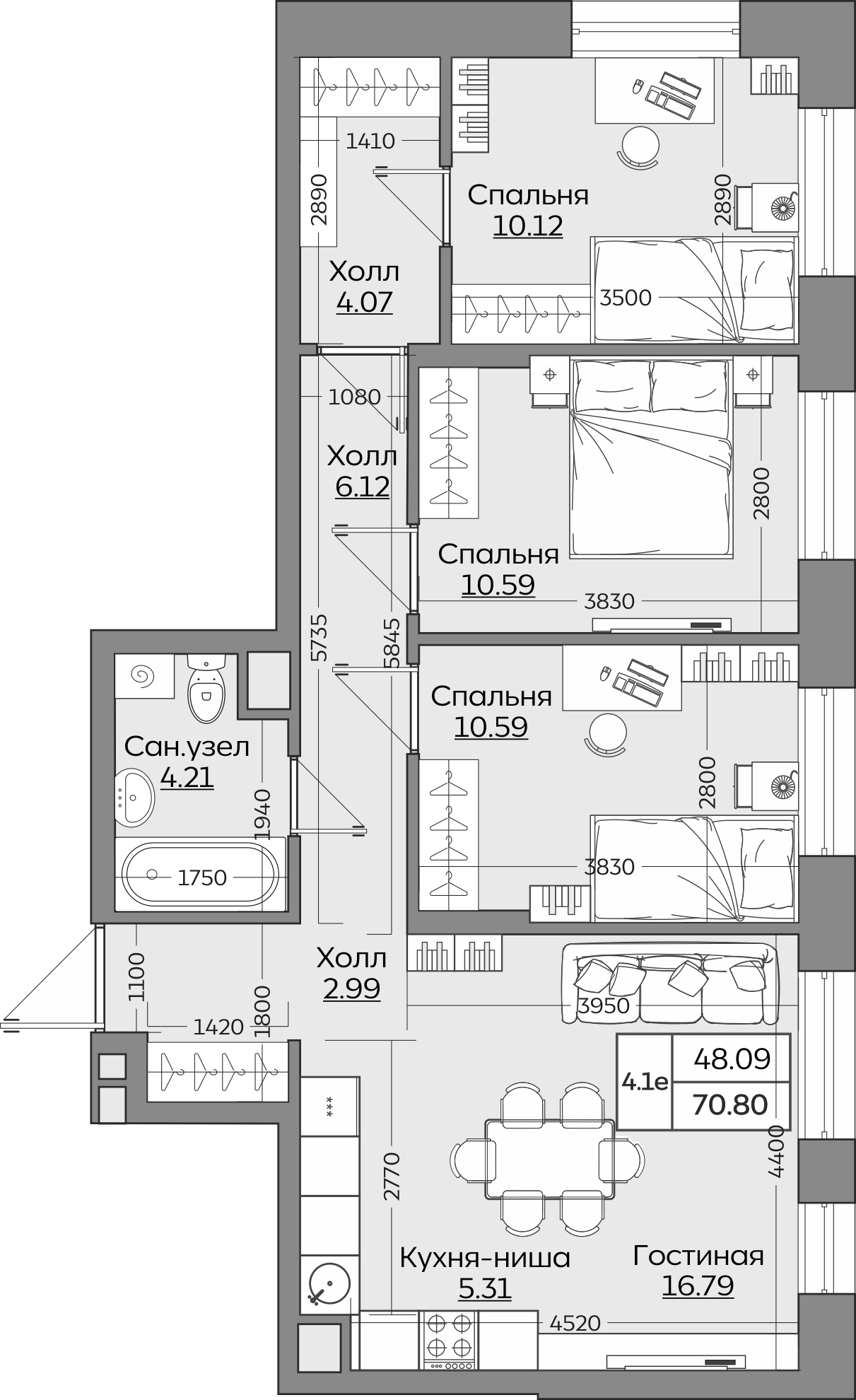 Планировка квартиры — новостройки Казани