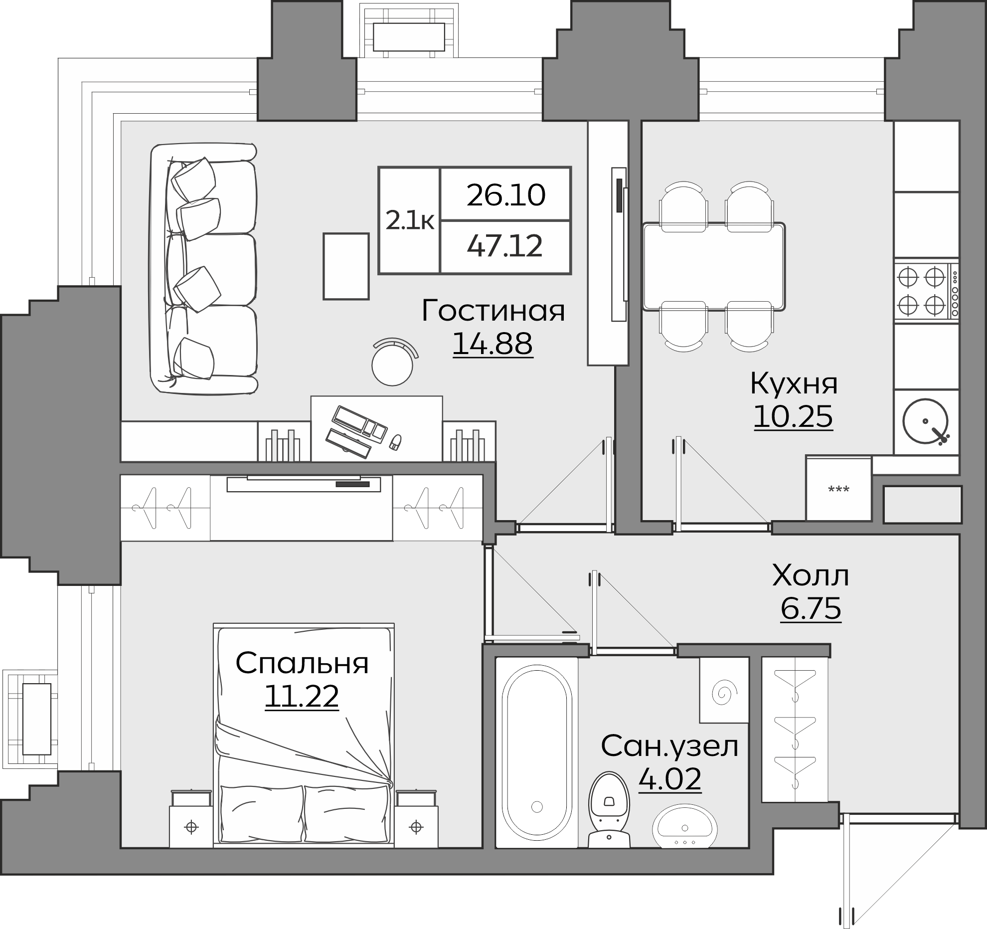 Планировка квартиры — новостройки Казани