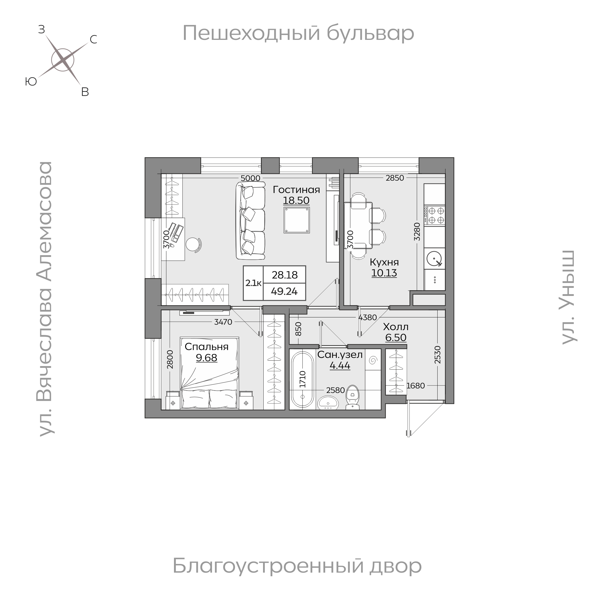 Планировка с размерами — квартиры в новостройках Казани