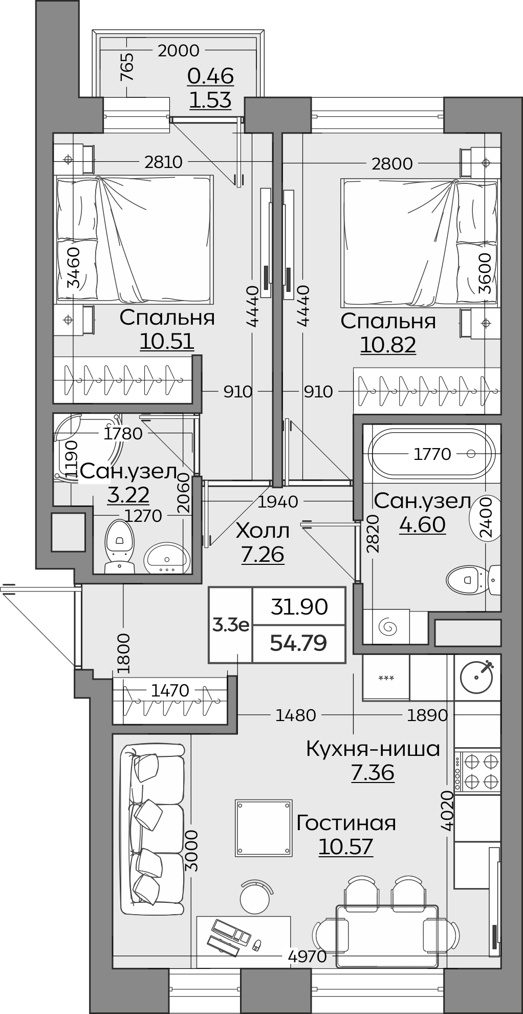 Планировка квартиры — новостройки Казани