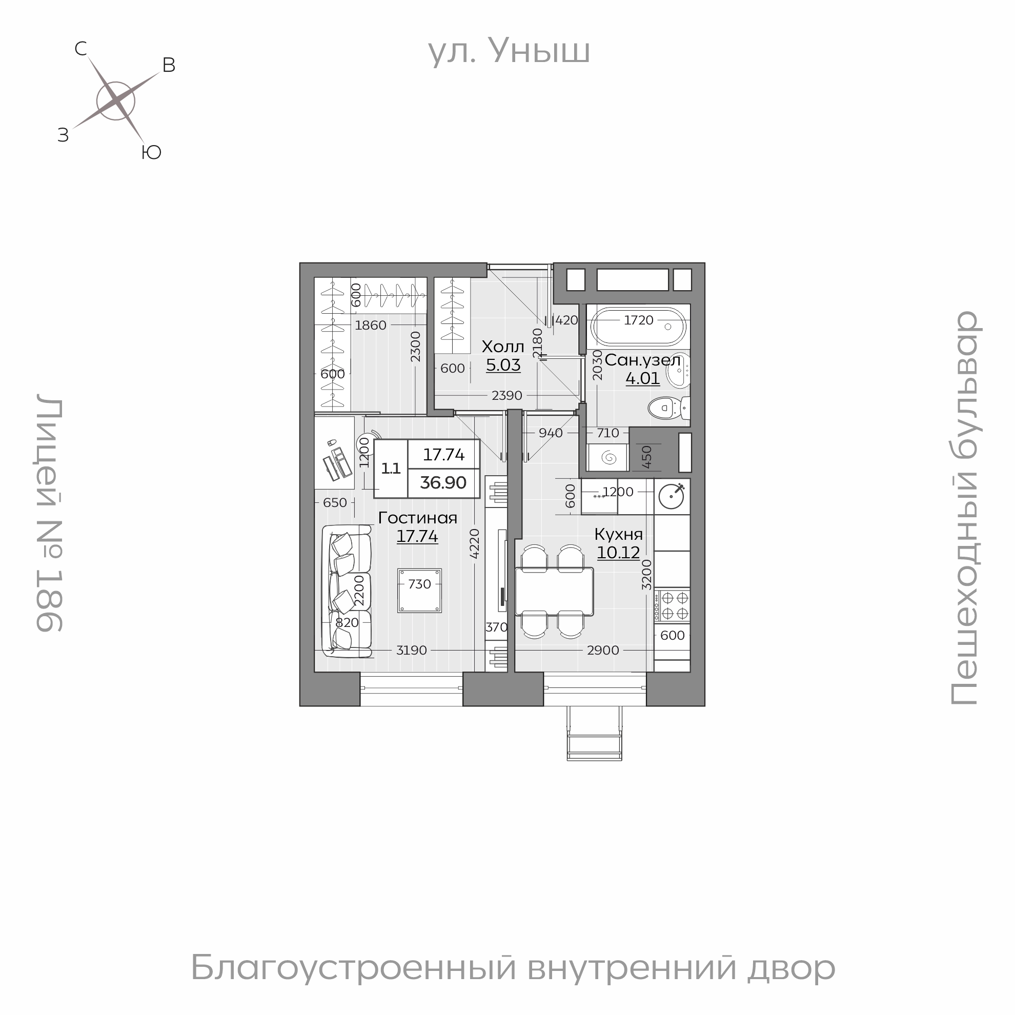 Планировка с размерами — квартиры в новостройках Казани