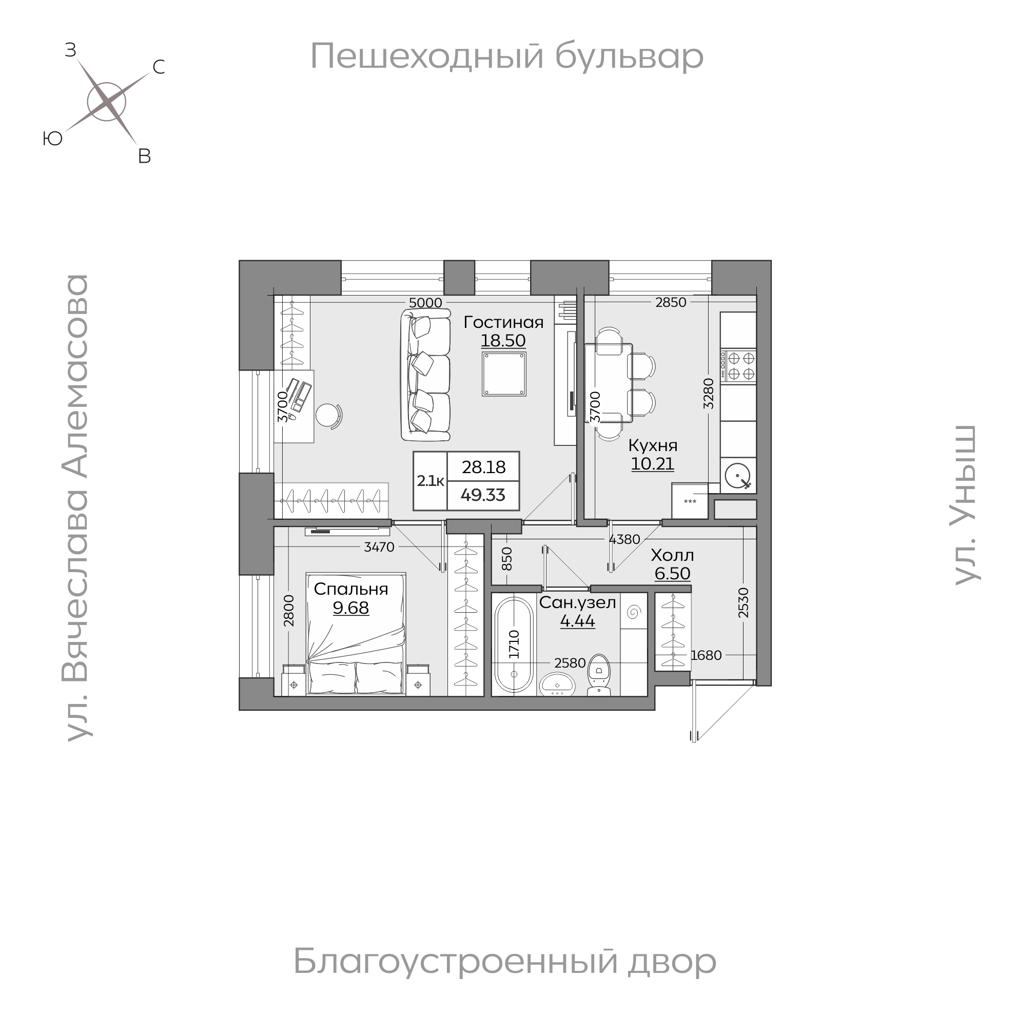 Планировка с размерами — квартиры в новостройках Казани