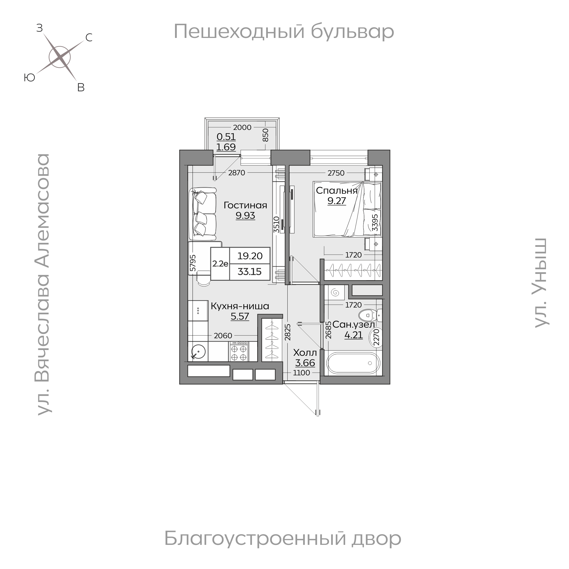 Планировка с размерами — квартиры в новостройках Казани