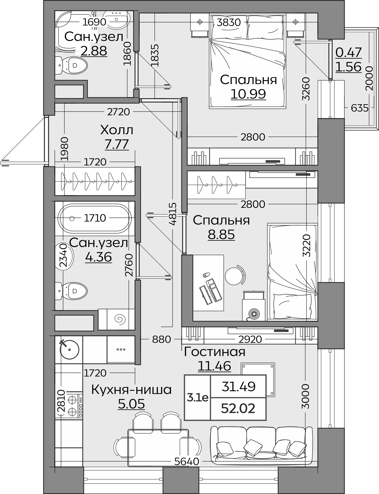Планировка квартиры — новостройки Казани
