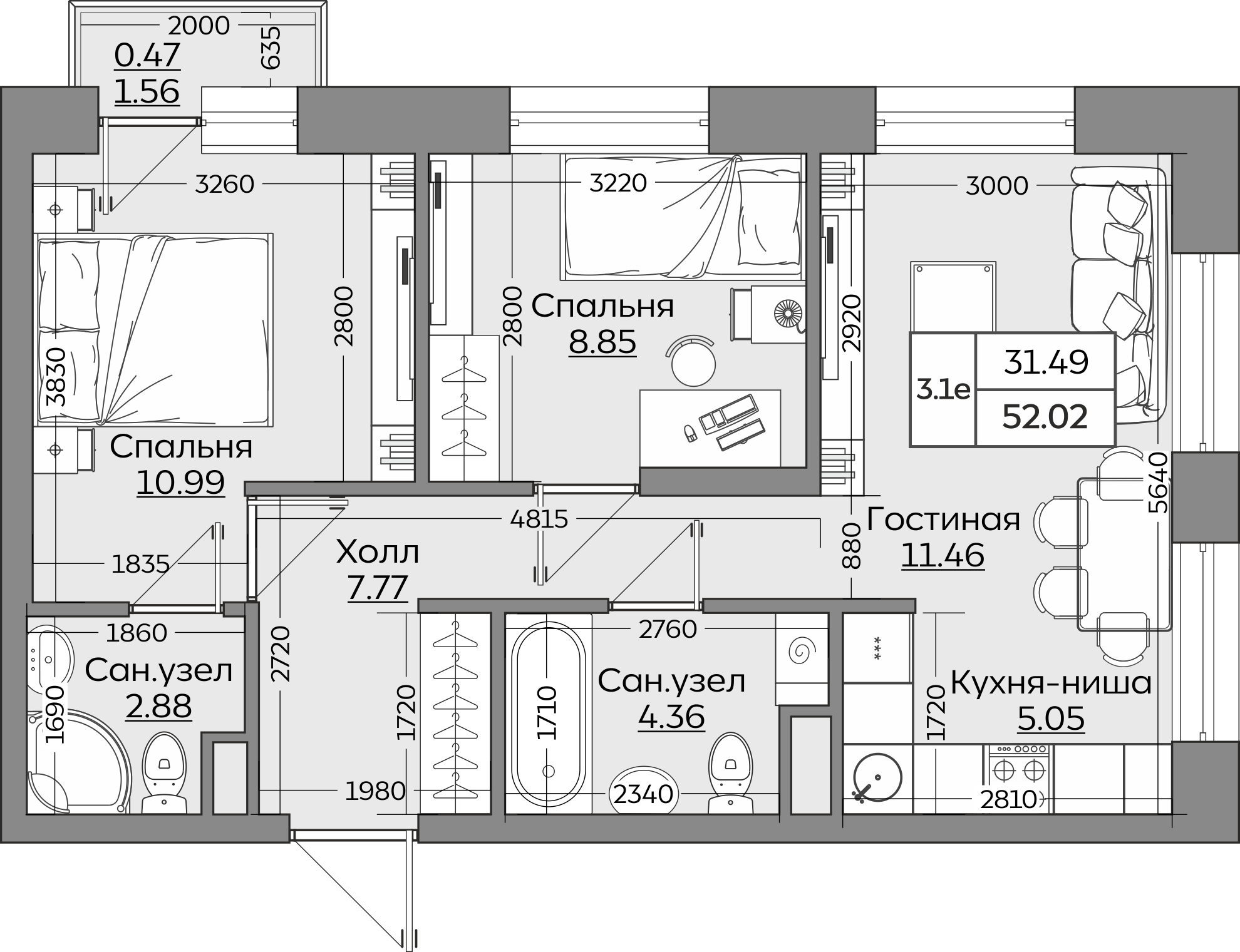 Планировка квартиры — новостройки Казани