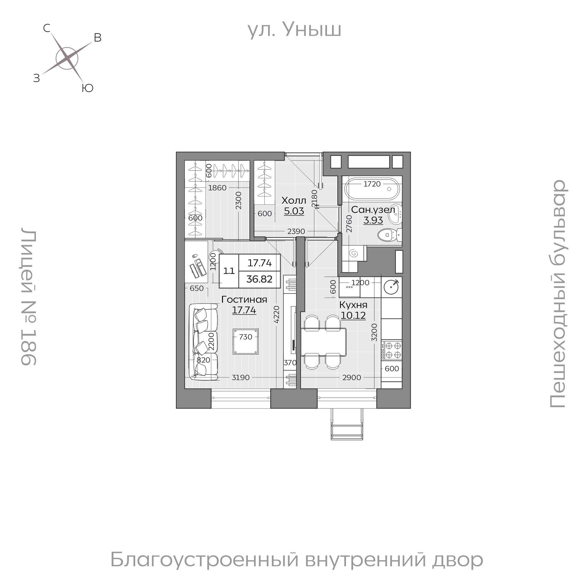 Планировка с размерами — квартиры в новостройках Казани
