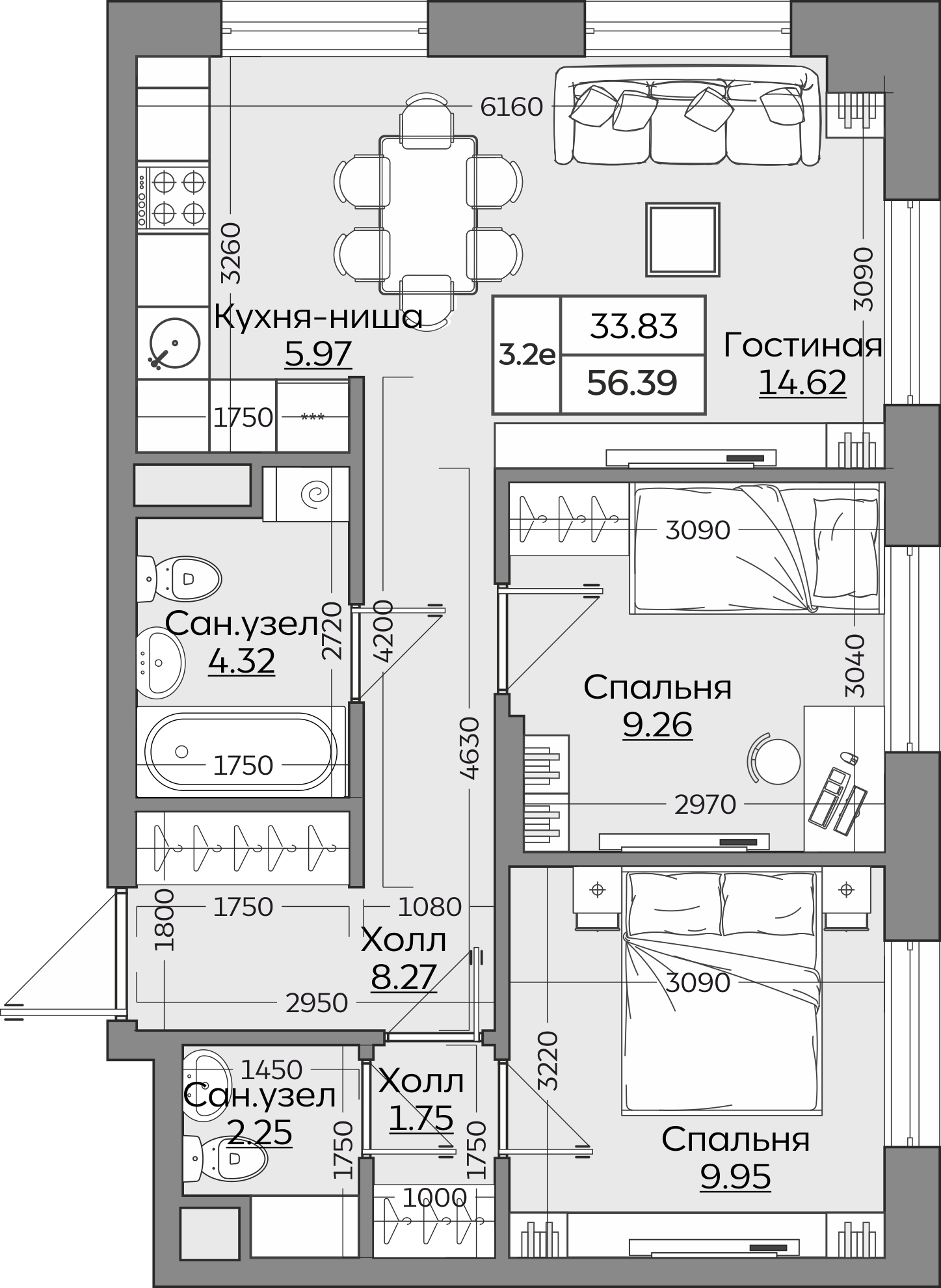 Планировка квартиры — новостройки Казани