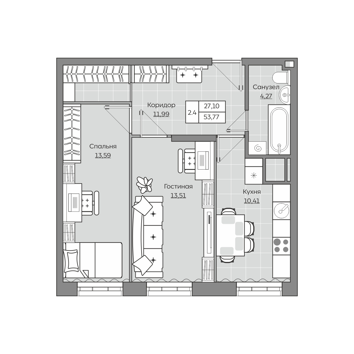 Планировка 2-комн.