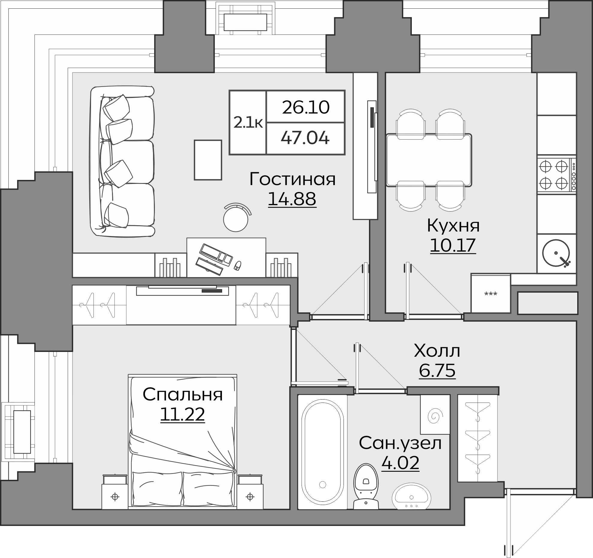 Планировка квартиры — новостройки Казани