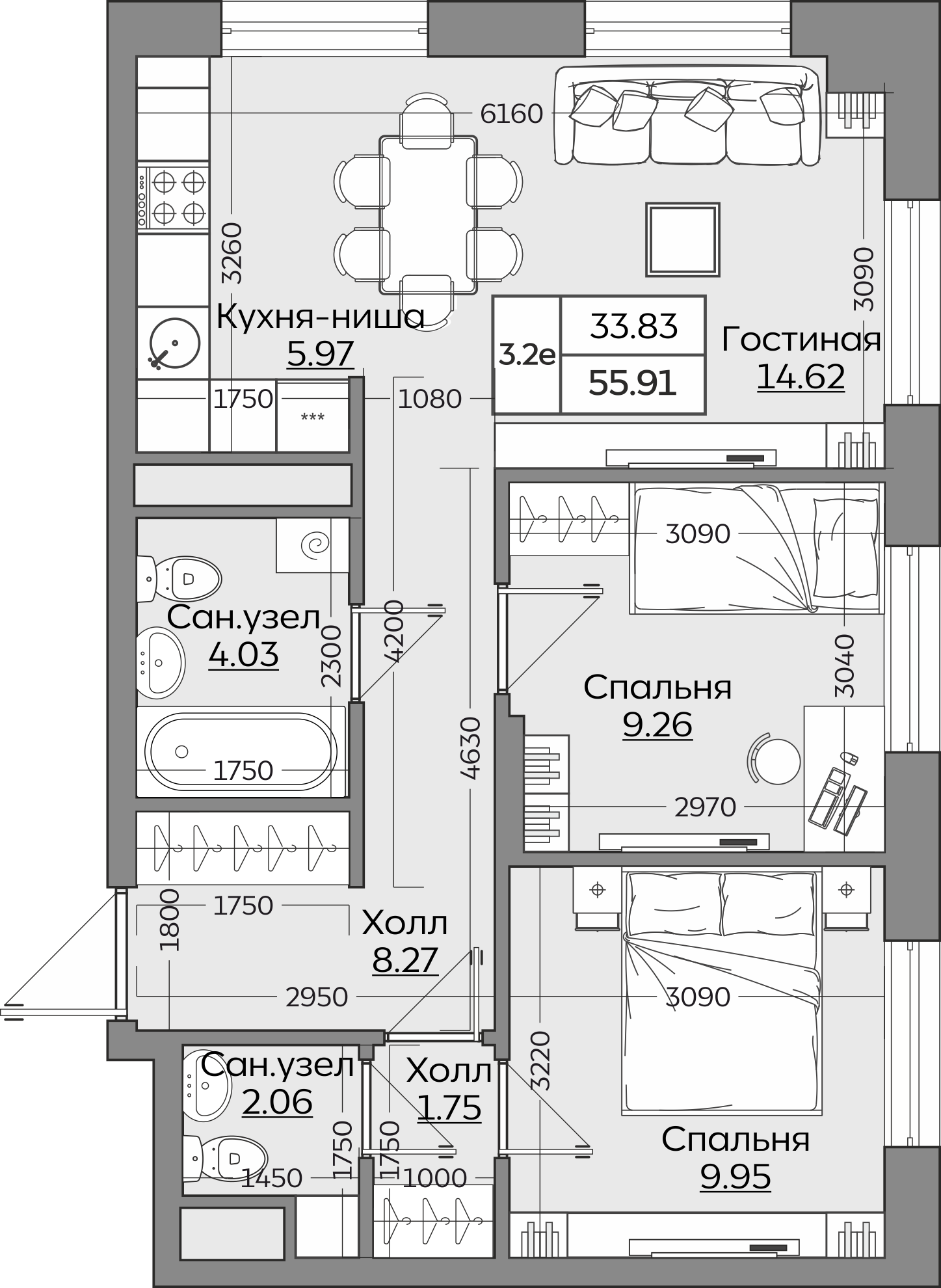 Планировка квартиры — новостройки Казани