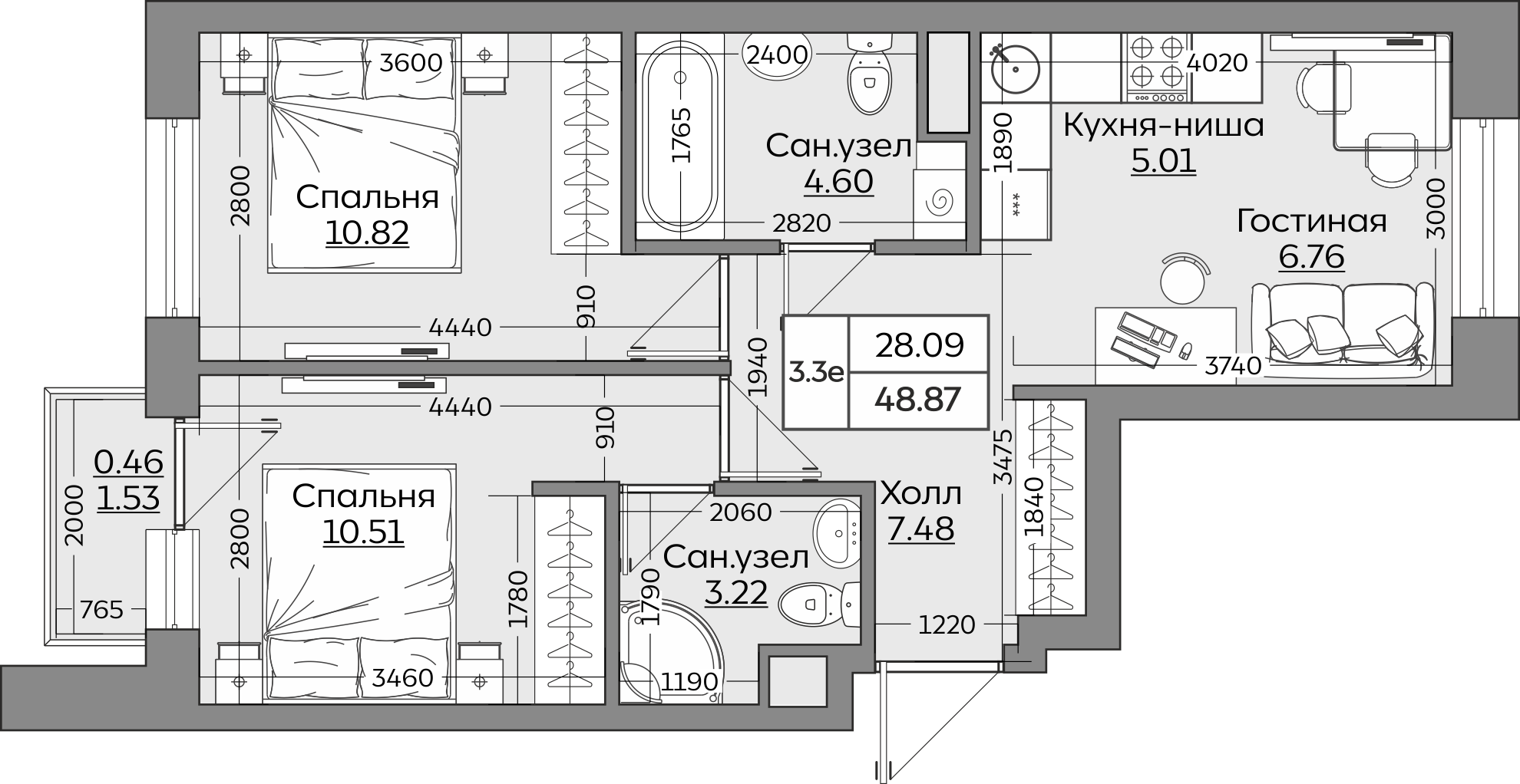 Планировка квартиры — новостройки Казани