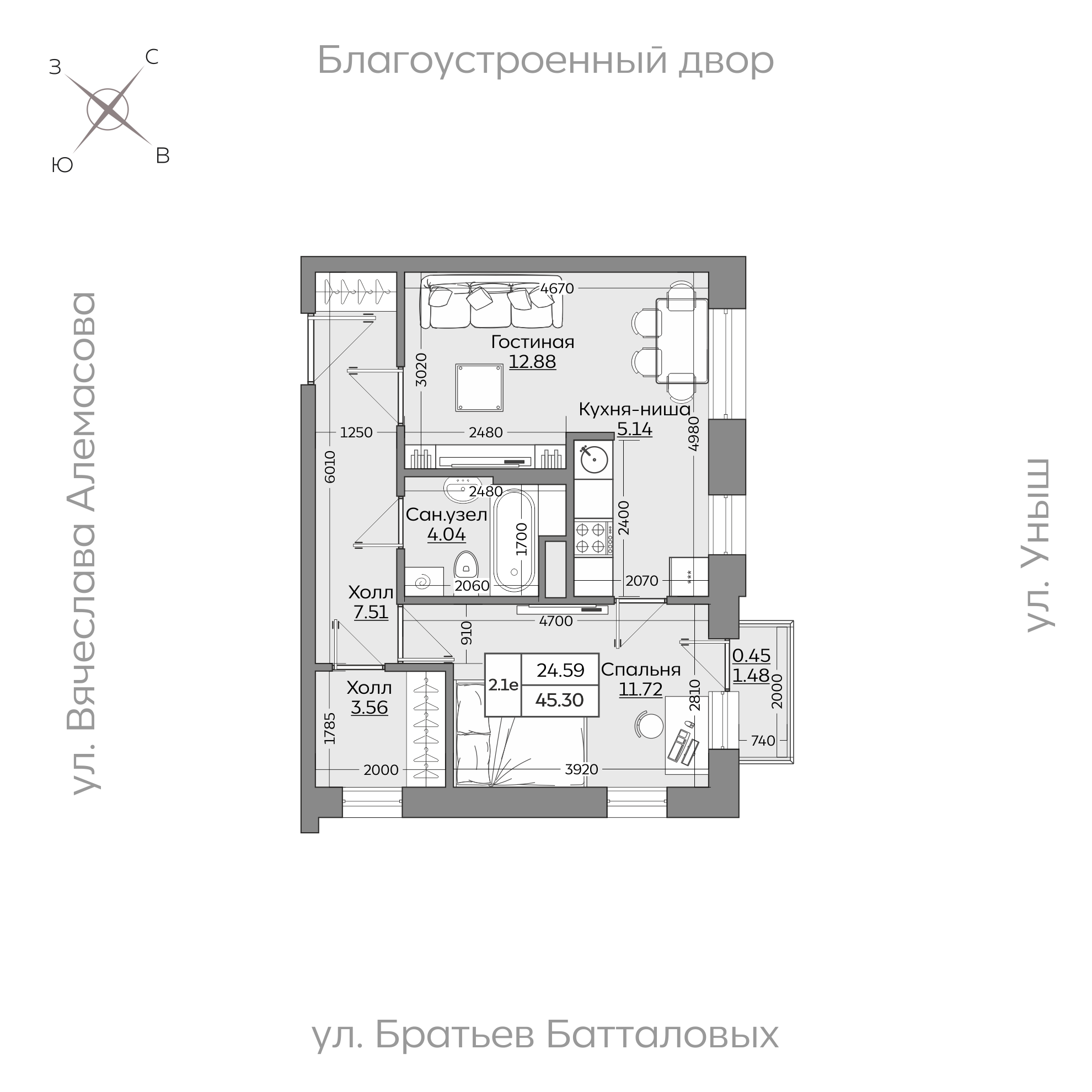 Планировка с размерами — квартиры в новостройках Казани