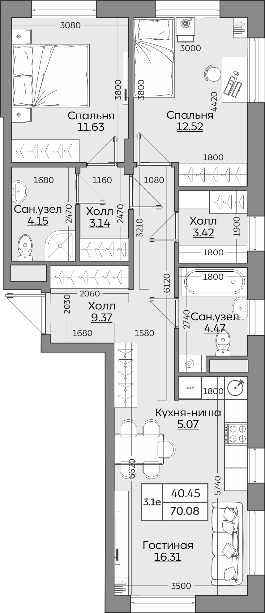 Планировка квартиры — новостройки Казани