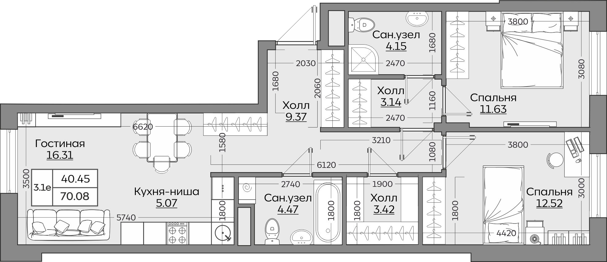 Планировка квартиры — новостройки Казани
