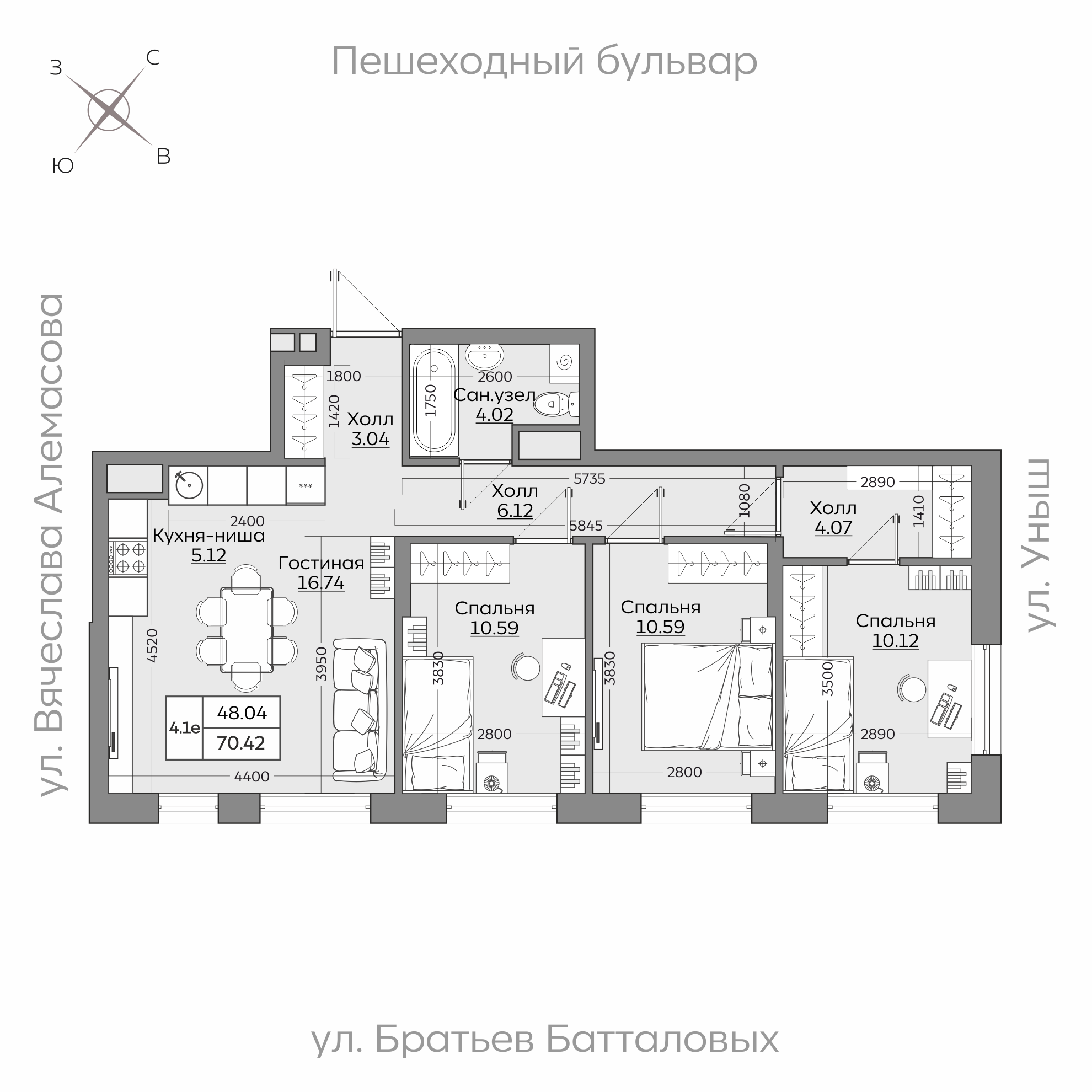 Планировка с размерами — квартиры в новостройках Казани