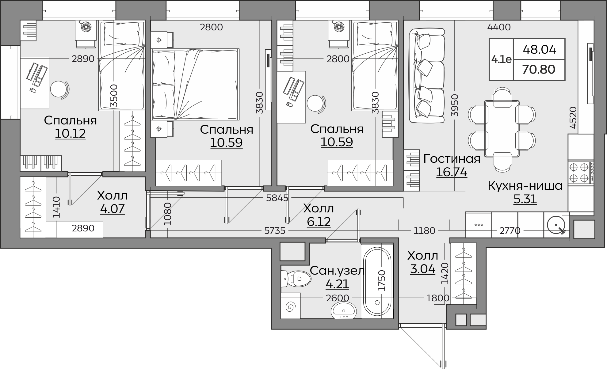 Планировка квартиры — новостройки Казани