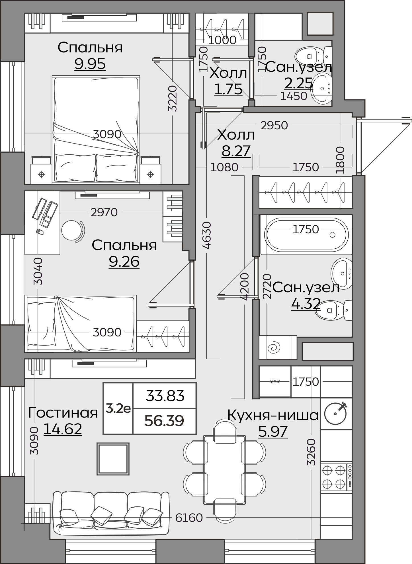 Планировка квартиры — новостройки Казани
