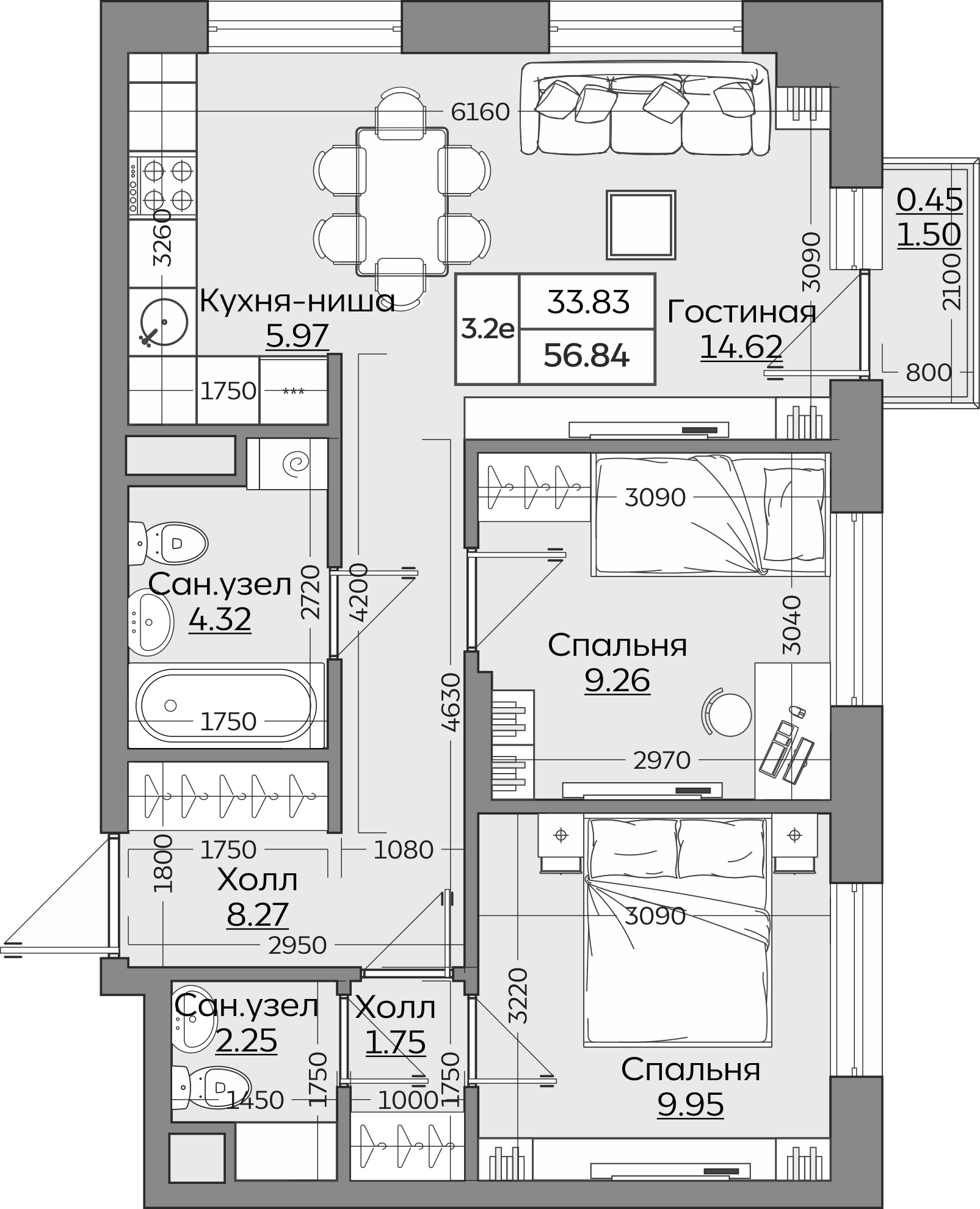 Планировка квартиры — новостройки Казани