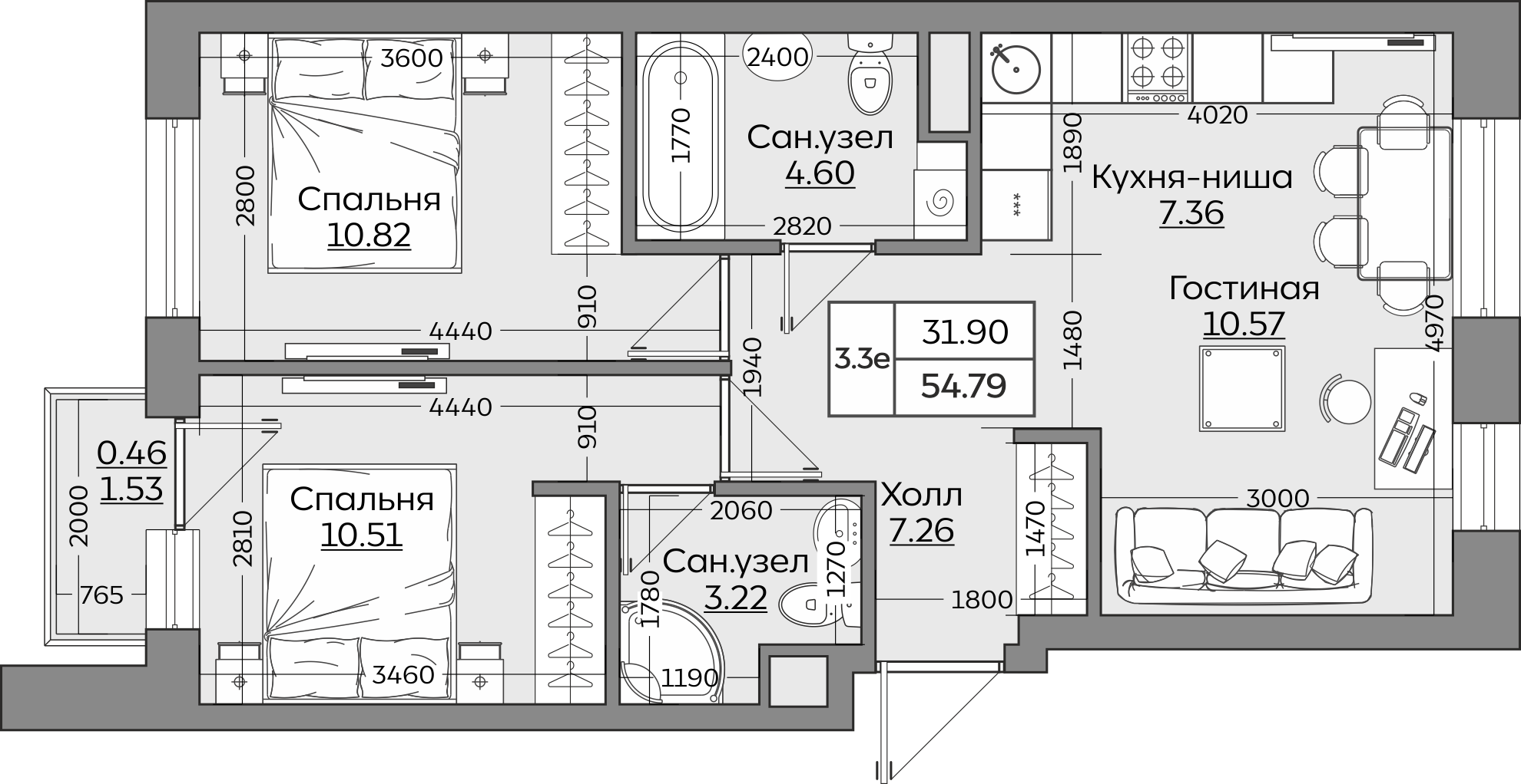 Планировка квартиры — новостройки Казани