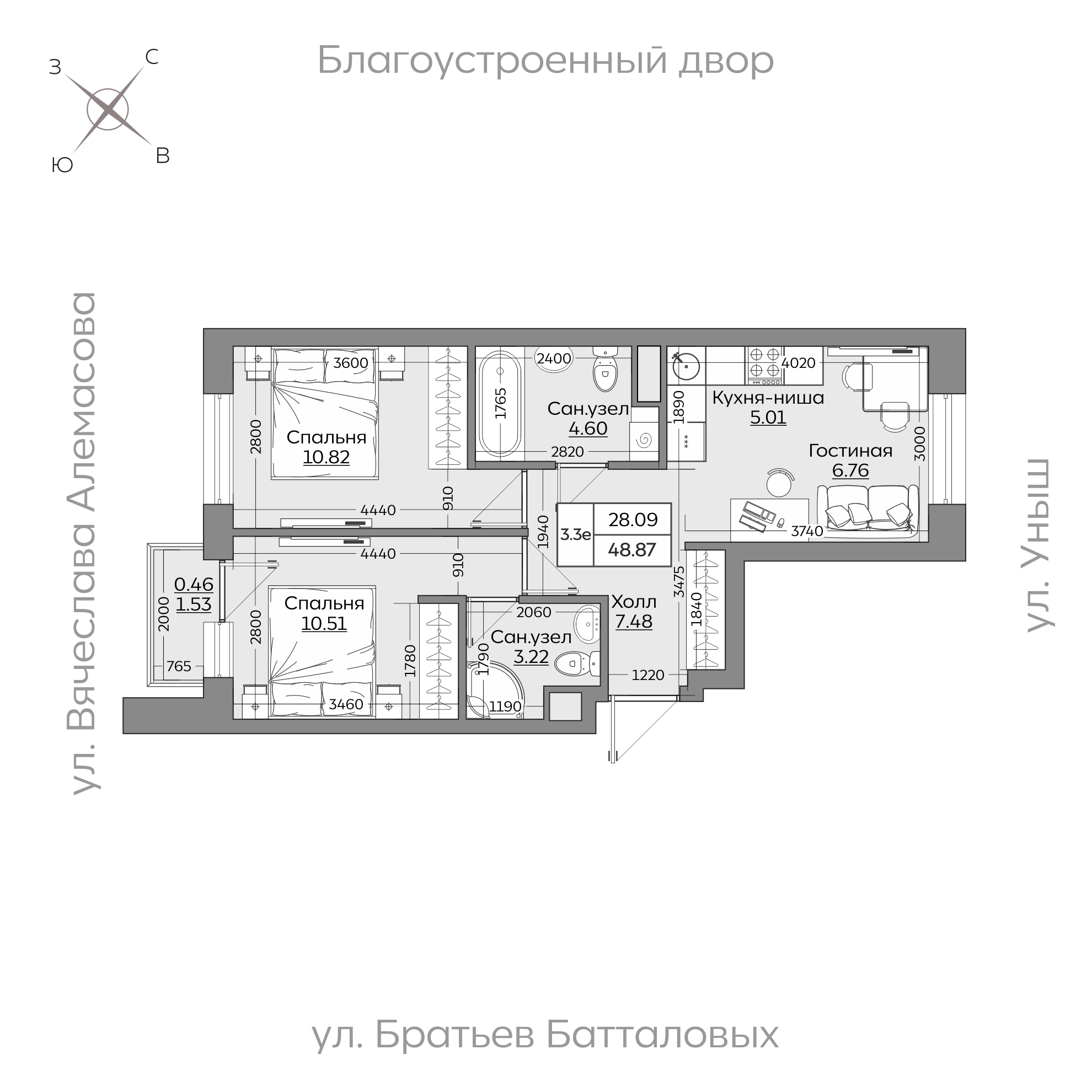 Планировка с размерами — квартиры в новостройках Казани