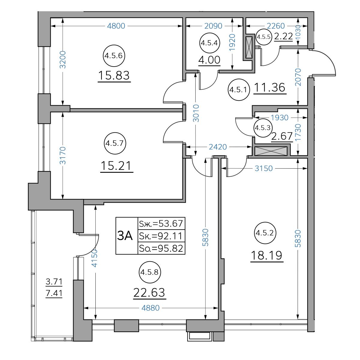 Планировка с размерами — квартиры в новостройках Казани