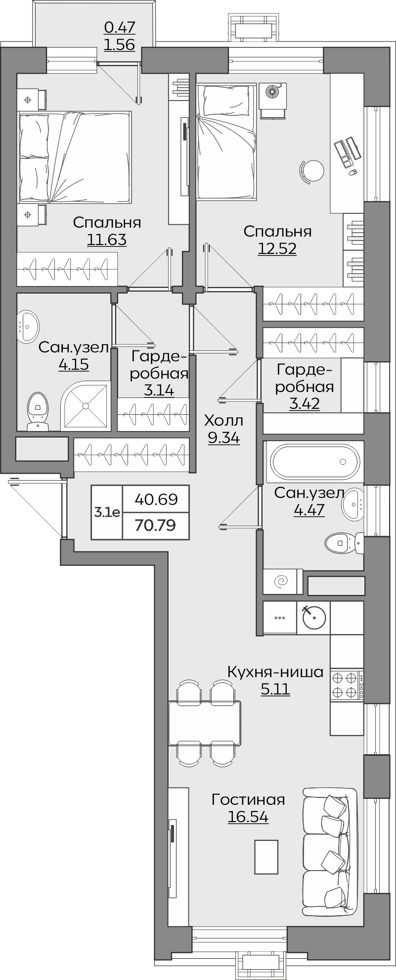 Планировка квартиры — новостройки Казани