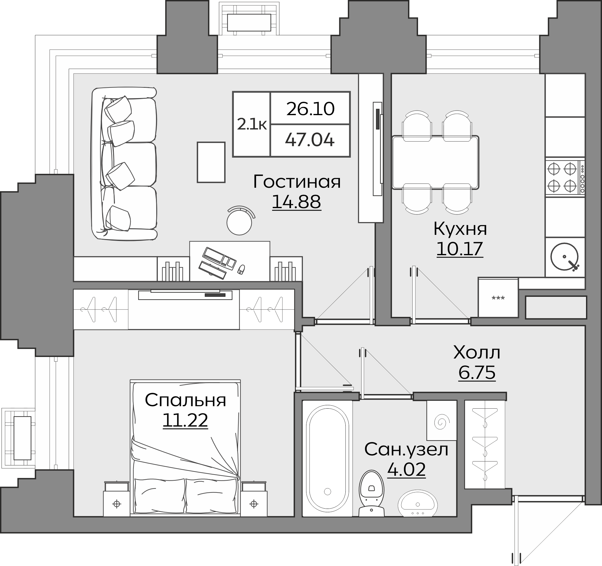Планировка квартиры — новостройки Казани