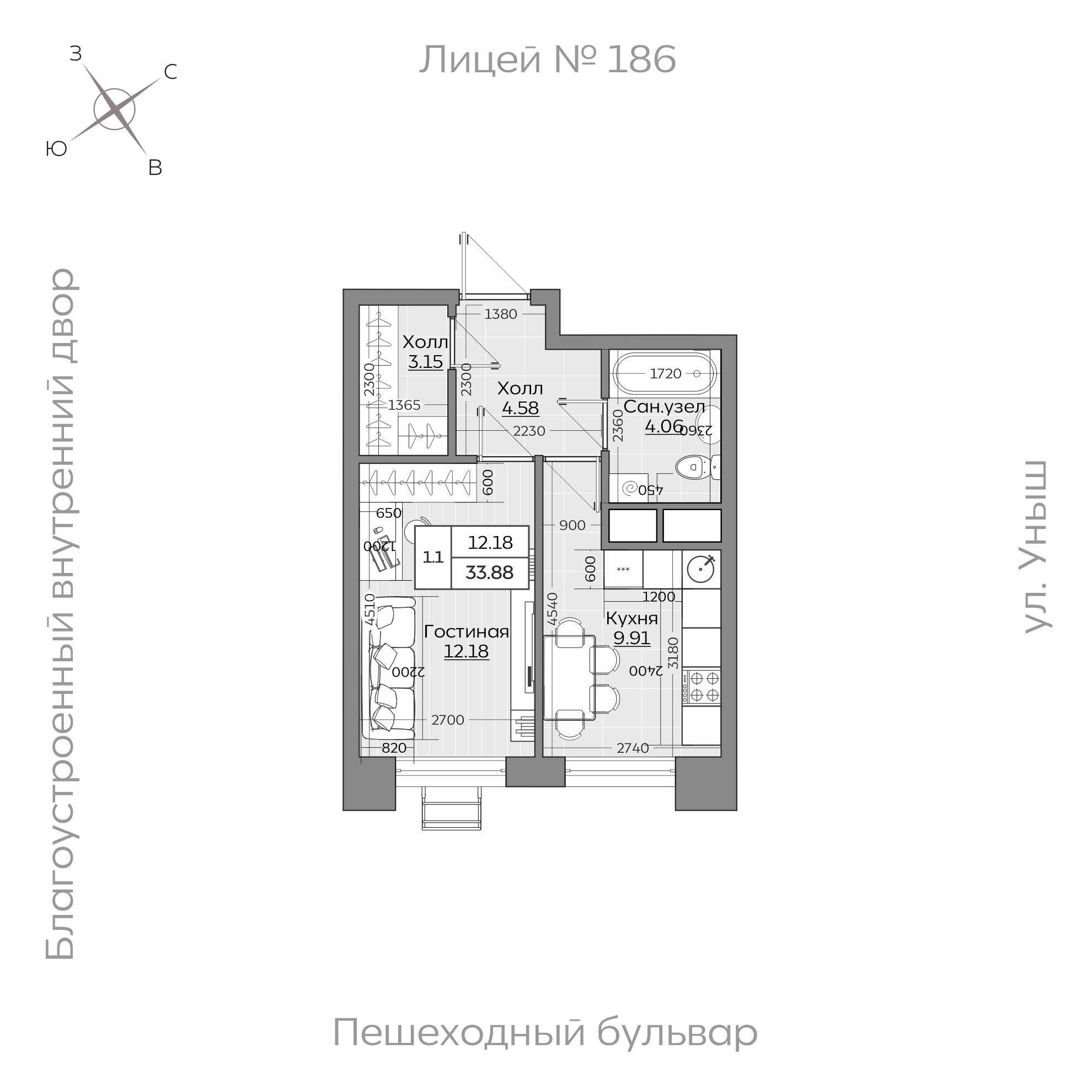 Планировка с размерами — квартиры в новостройках Казани