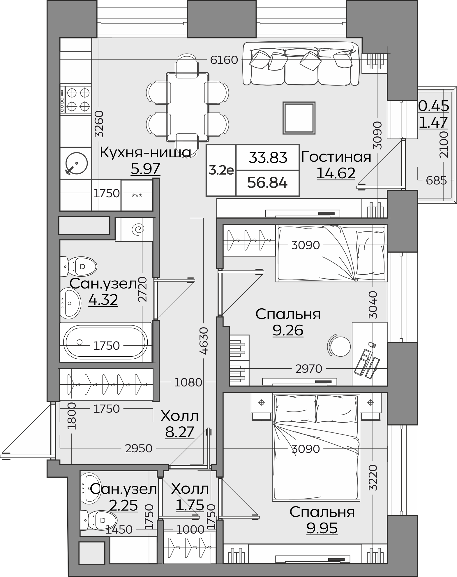 Планировка квартиры — новостройки Казани