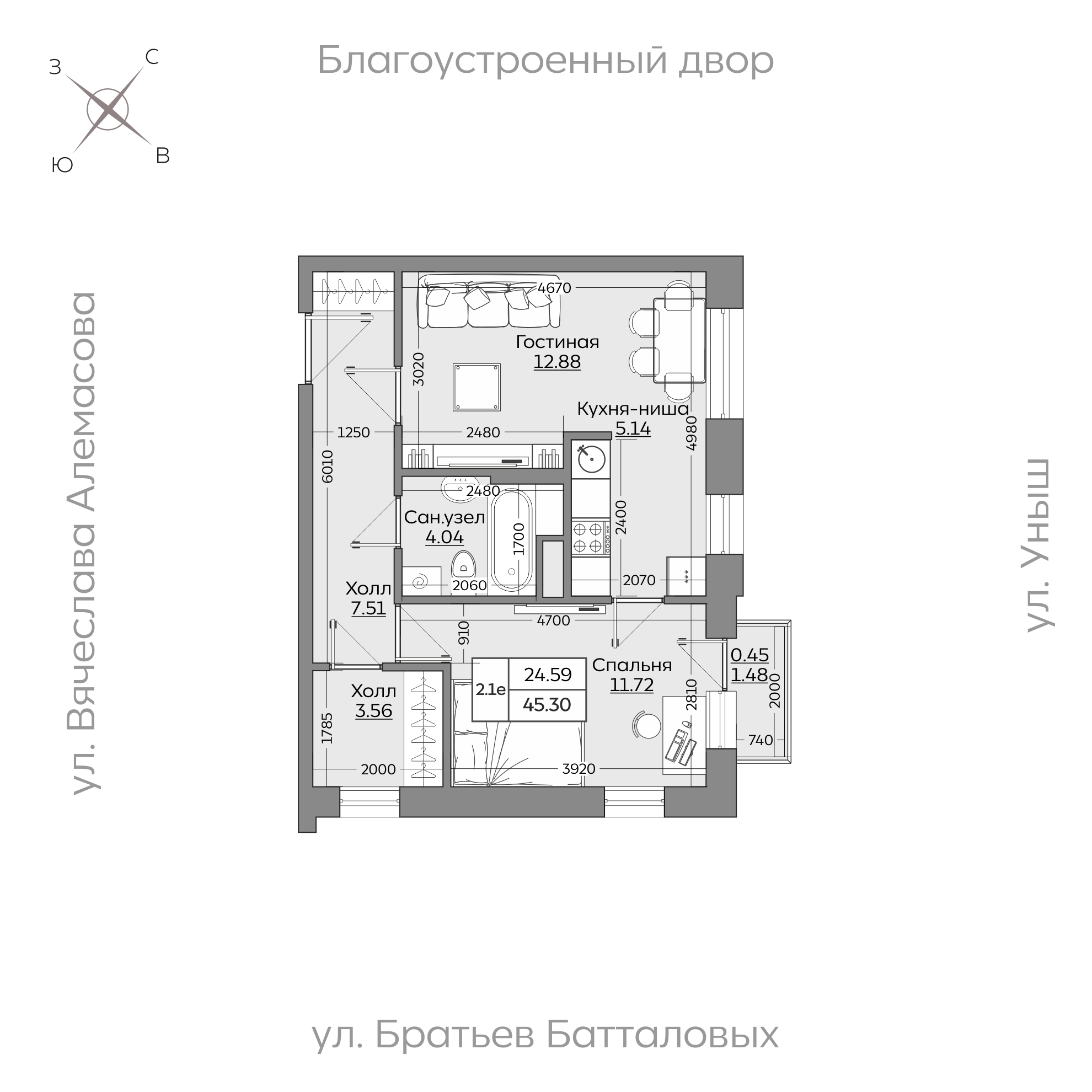 Планировка с размерами — квартиры в новостройках Казани