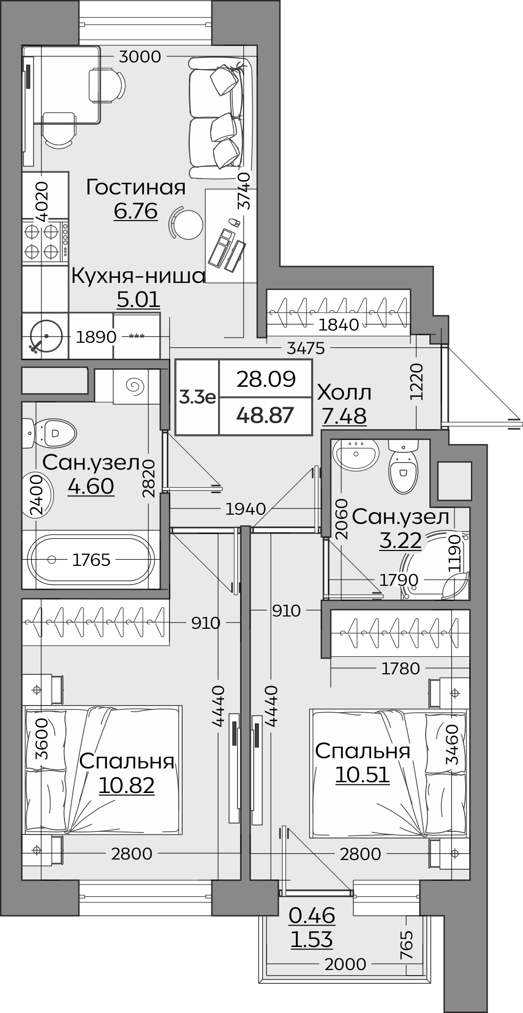 Планировка квартиры — новостройки Казани