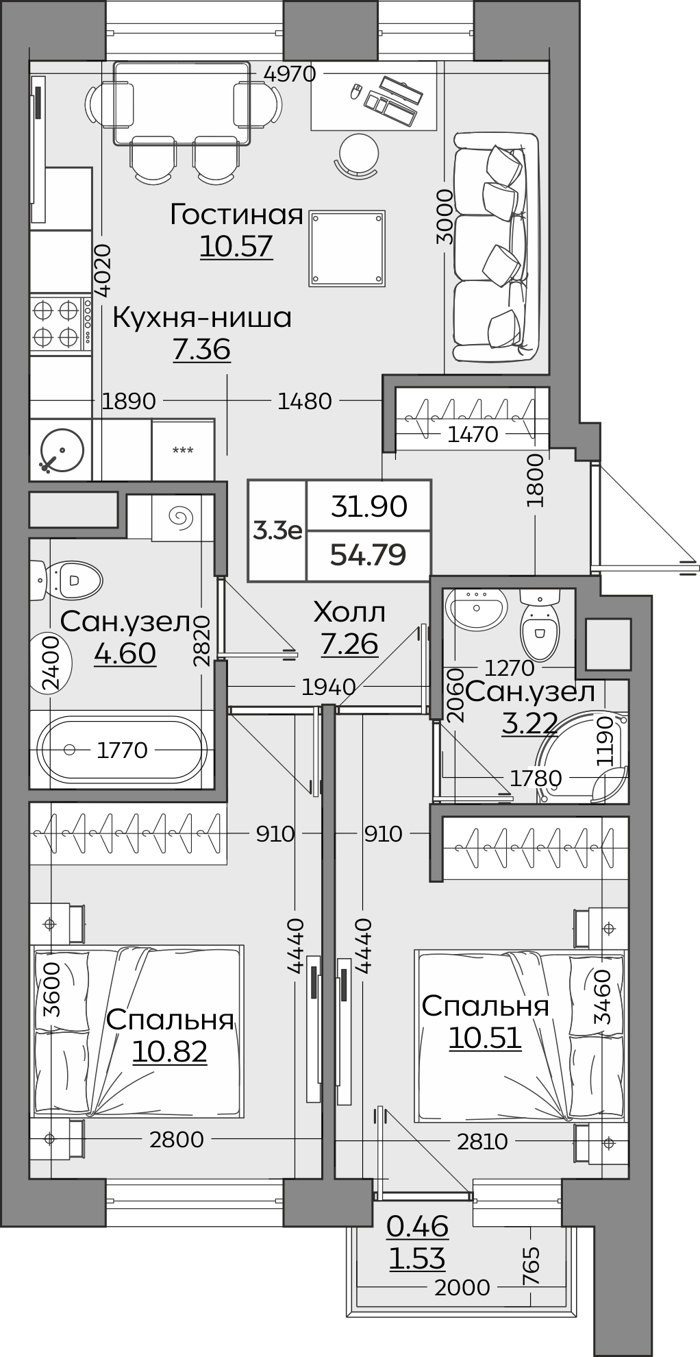 Планировка квартиры — новостройки Казани