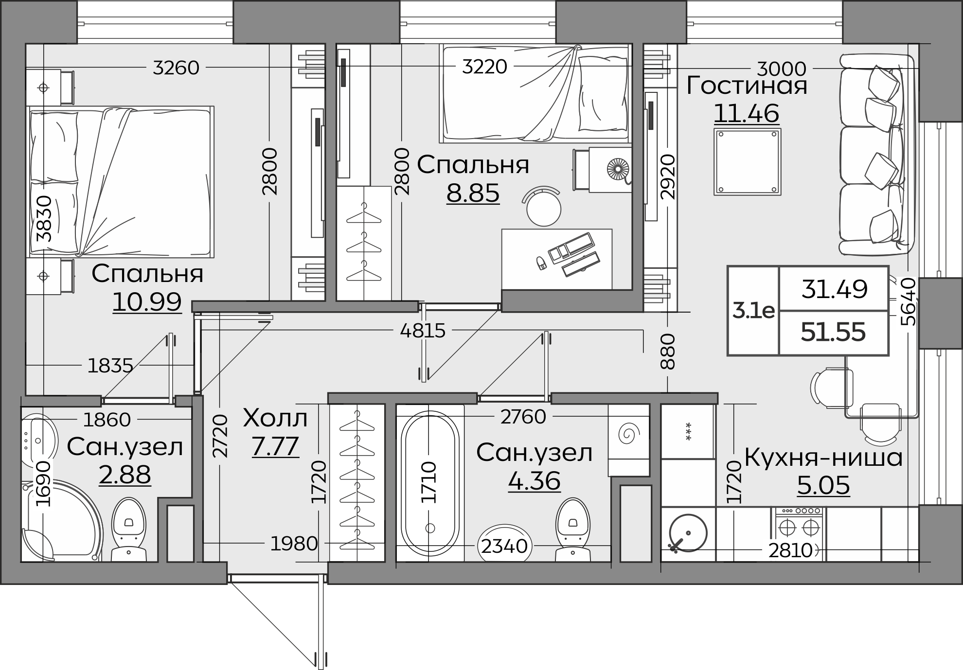Планировка квартиры — новостройки Казани